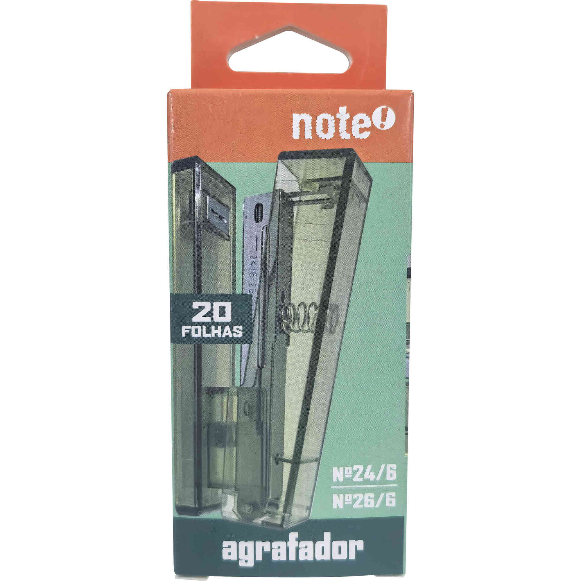 Agrafador Transparente 20 Folhas (v&aacute;rias cores) Note!