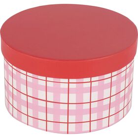 Caixa de Cart&atilde;o 6L Xadrez Rosa Kasa