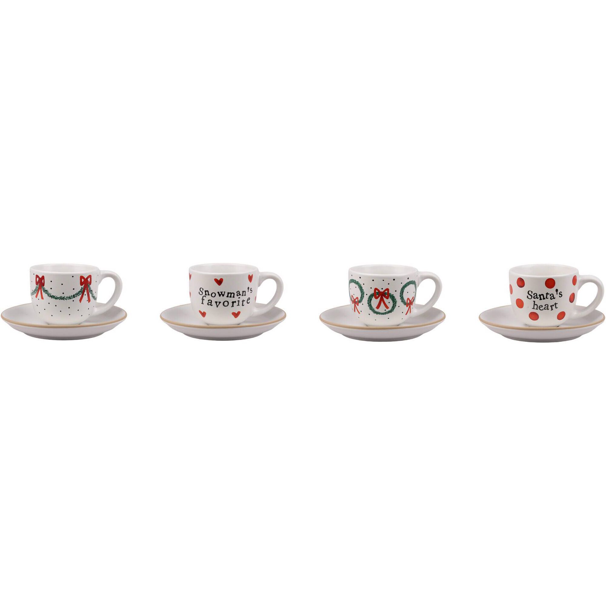 Conjunto 4 Ch&aacute;venas 100ml Natal Kasa