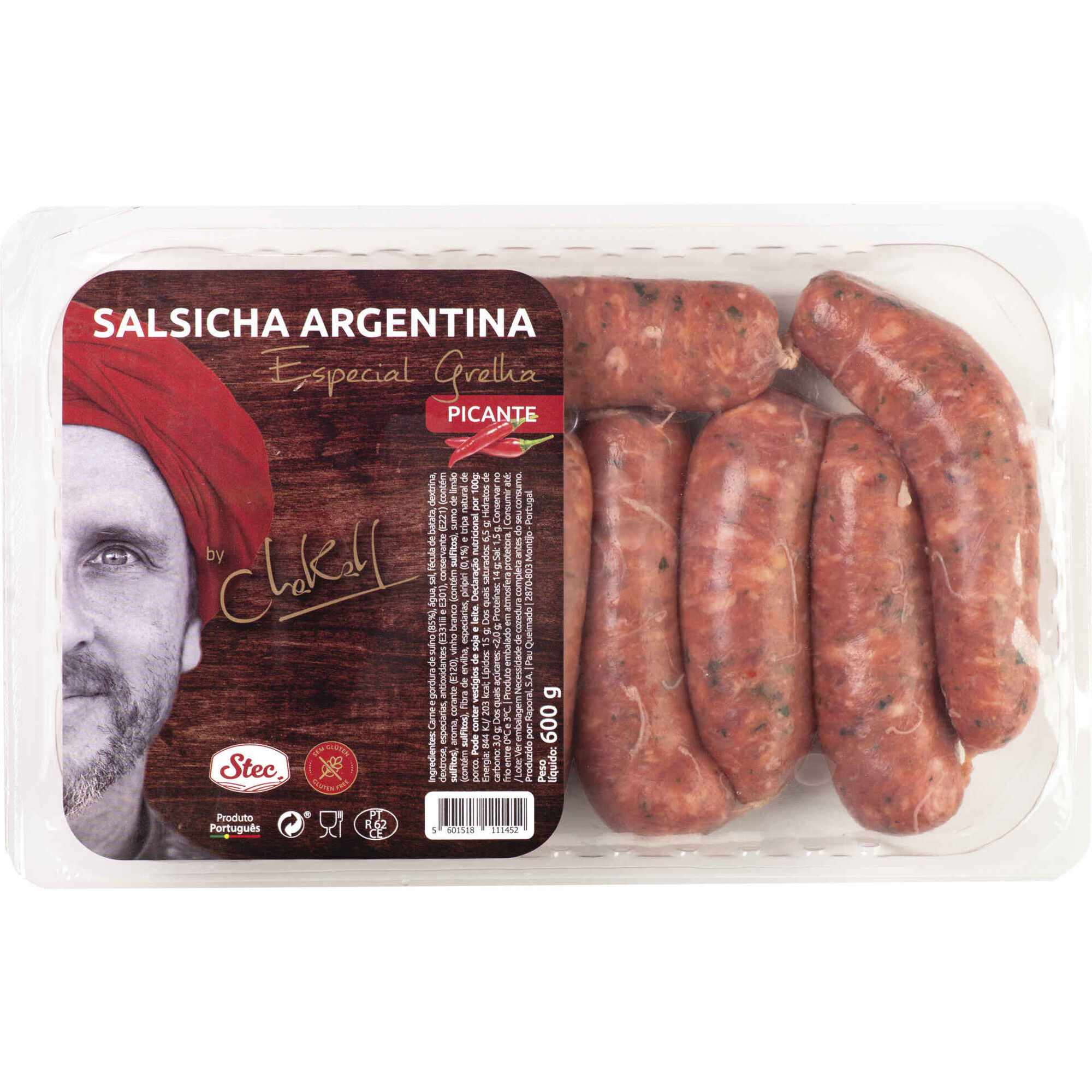 Salsichas Frescas de Porco Argentinas Picantes Chakall