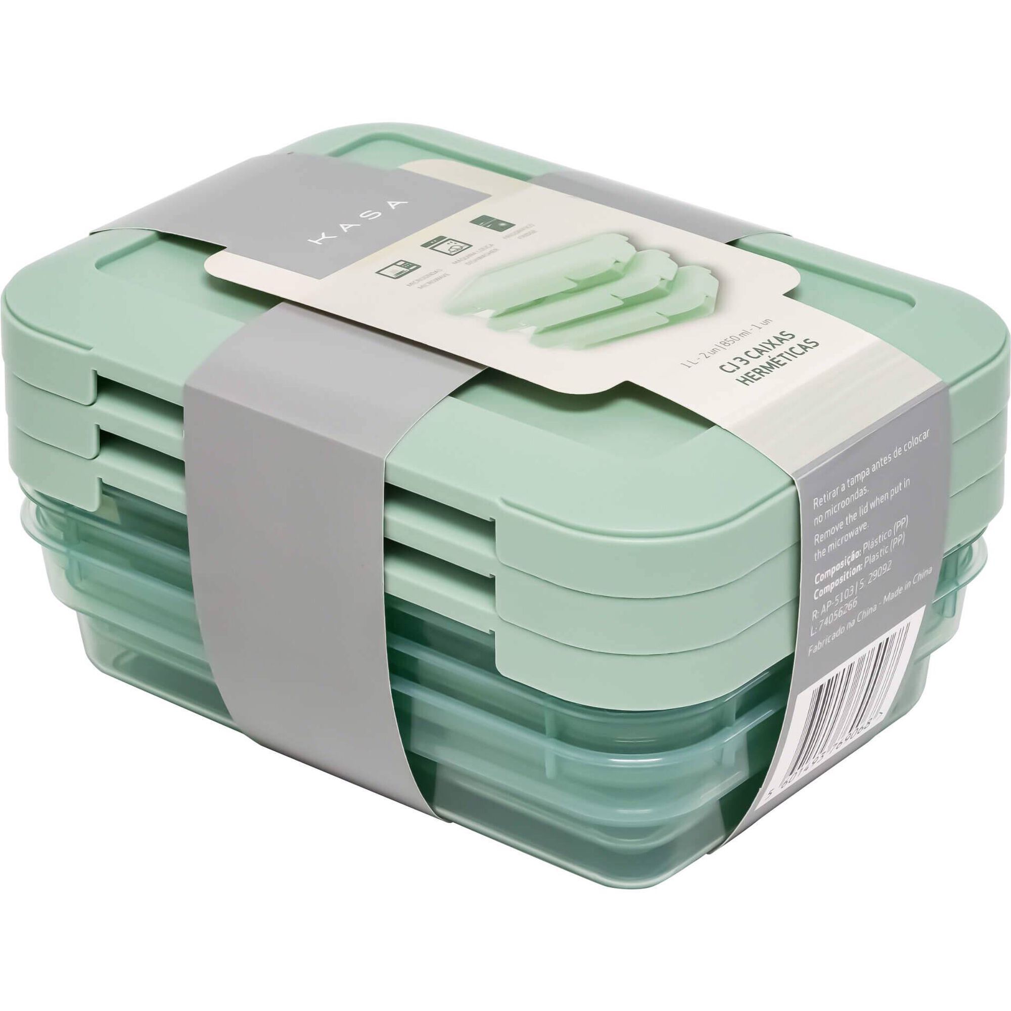 Conjunto 3 Caixas Herméticas Light