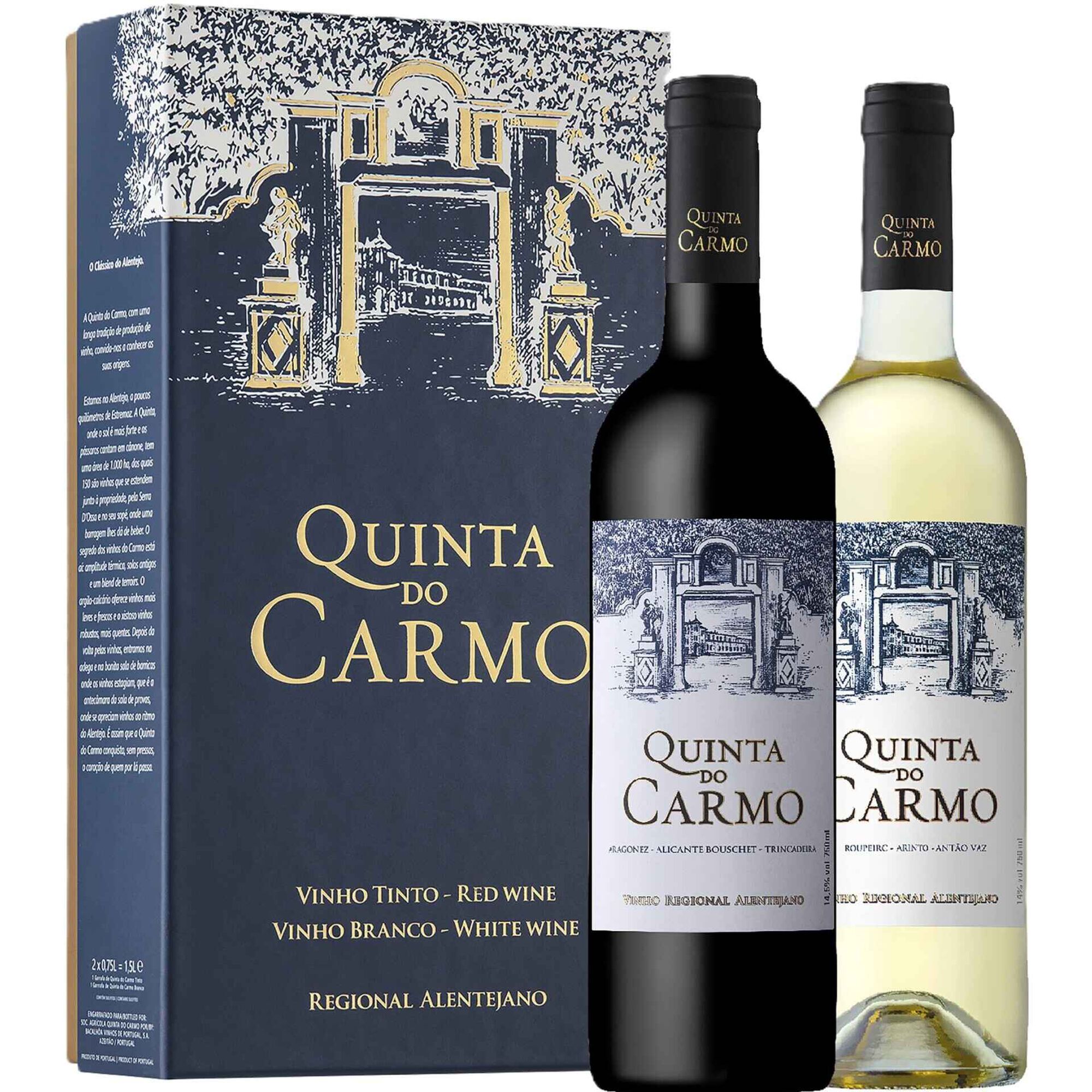 Quinta do Carmo Alentejano Vinho Branco e Vinho Tinto Conjunto