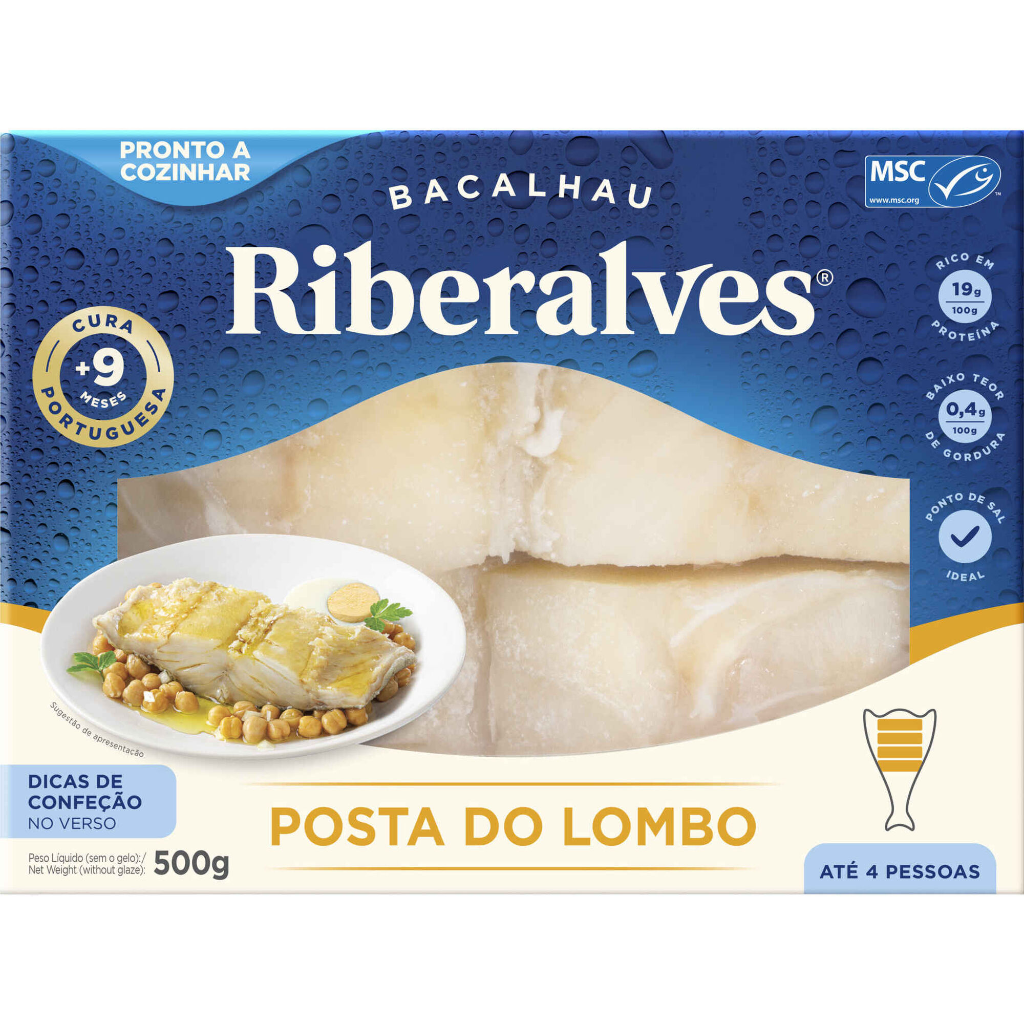 Postas do Lombo de Bacalhau 9 Meses de Cura MSC Ultracongelado