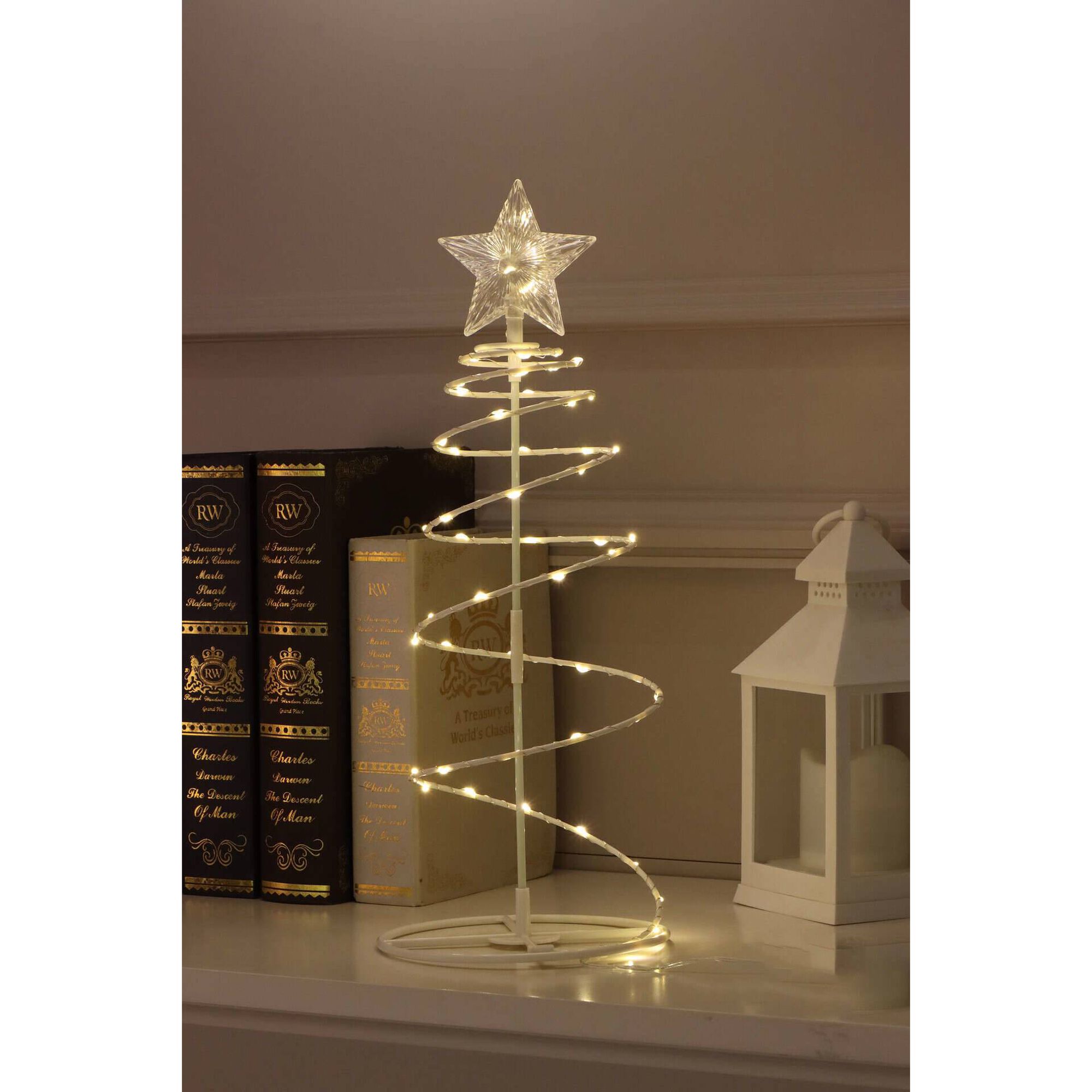 Árvore de Mesa em Espiral com Luz