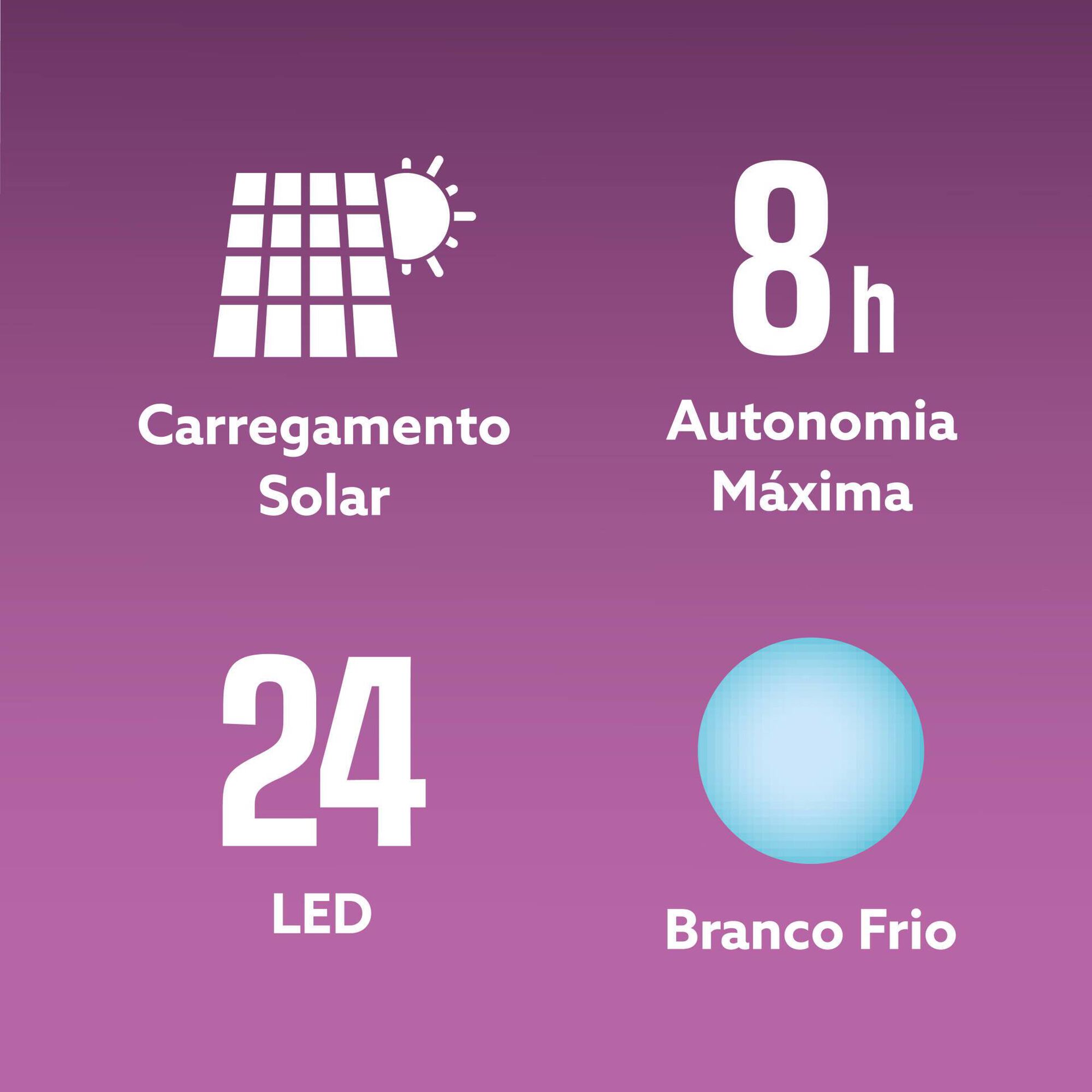 Pilar LED Solar Preto Boost