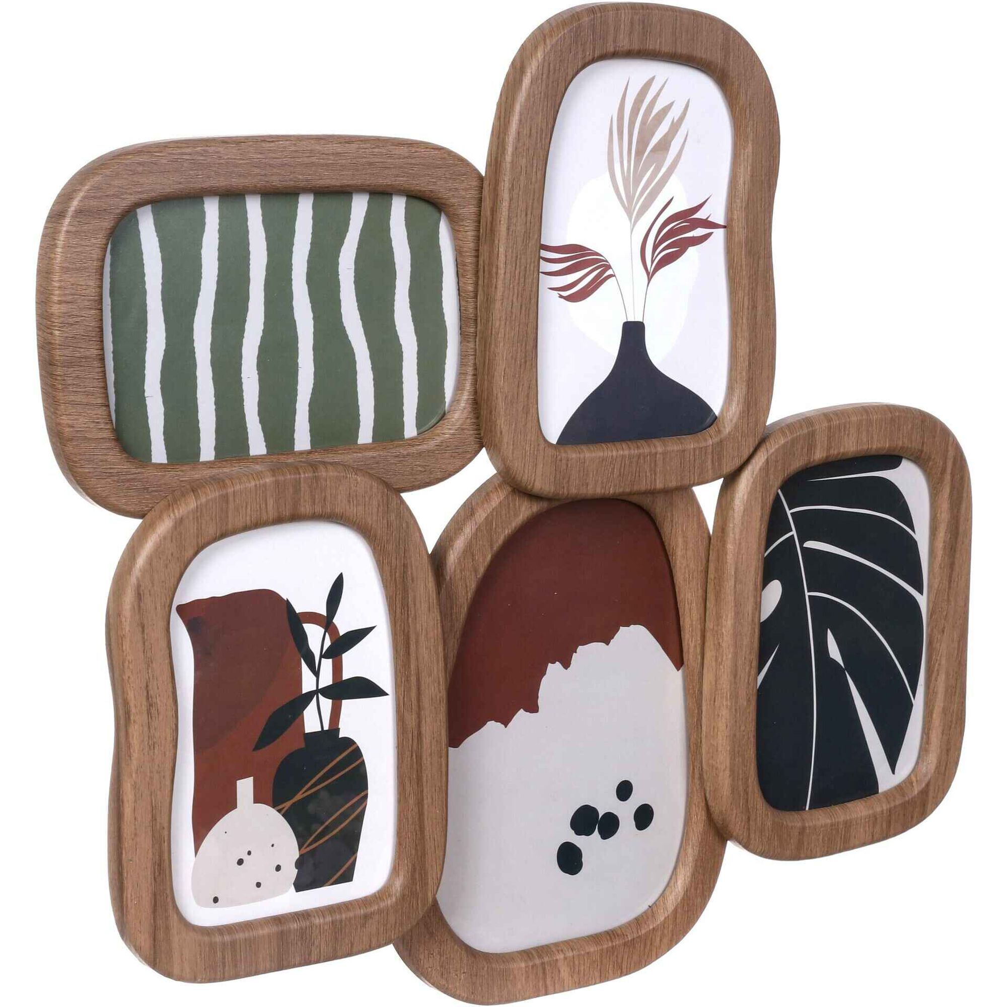 Moldura 5 Fotos 41x2,4x36,5cm Natural Kasa
