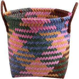Cesto Redondo Alto 31x28cm Colorido Kasa