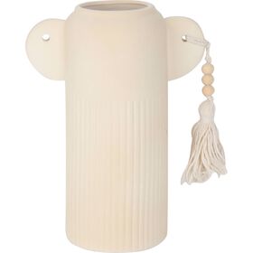 Jarra 22cm Bege Alta com 2 Asas e Corda