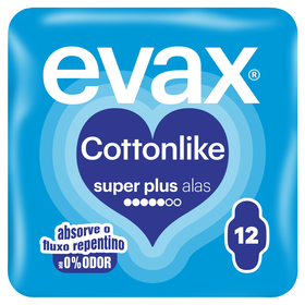 Pensos Higi&eacute;nicos Cottonlike Super Plus com Abas Evax