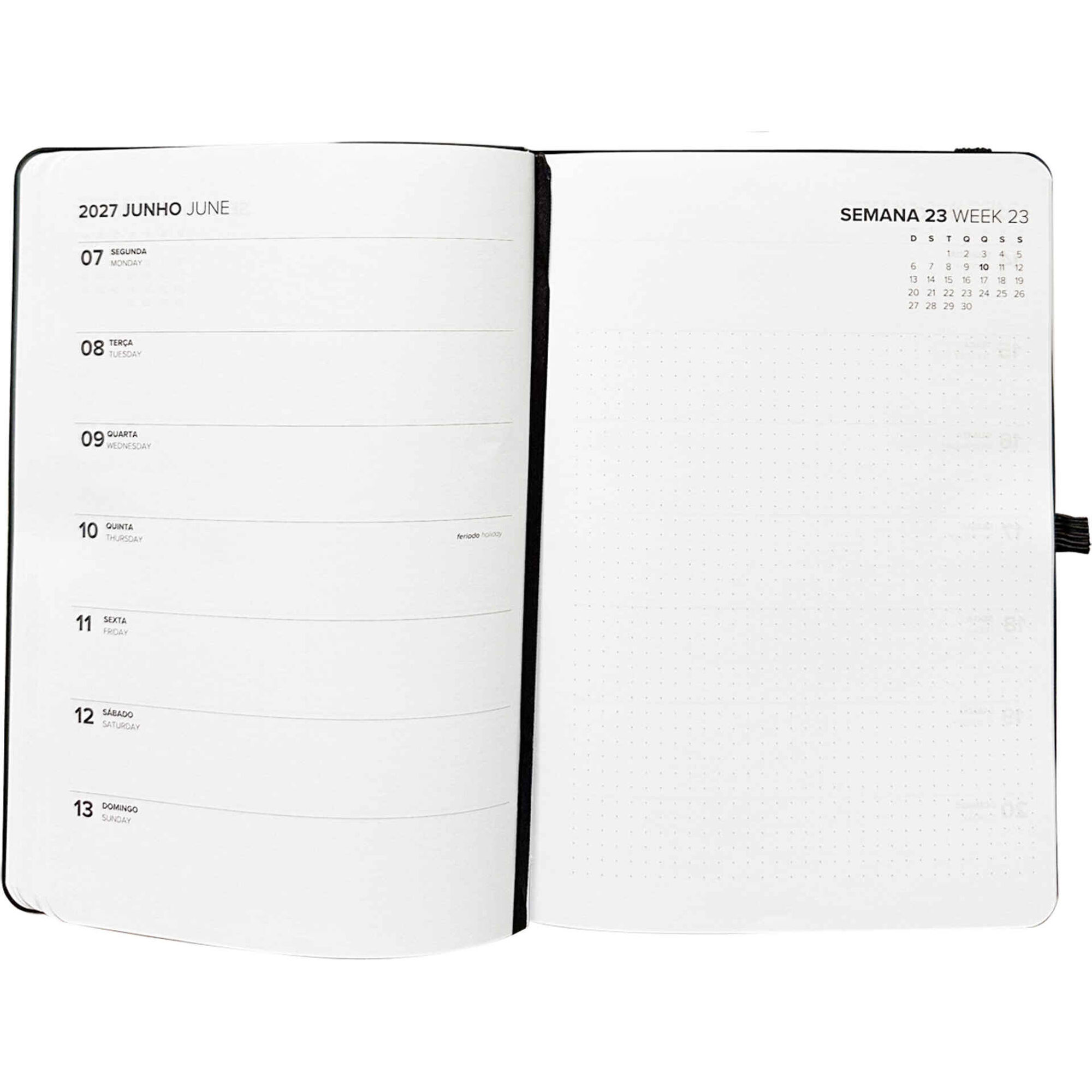 Agenda A5 2027 12 Meses Preta Note!