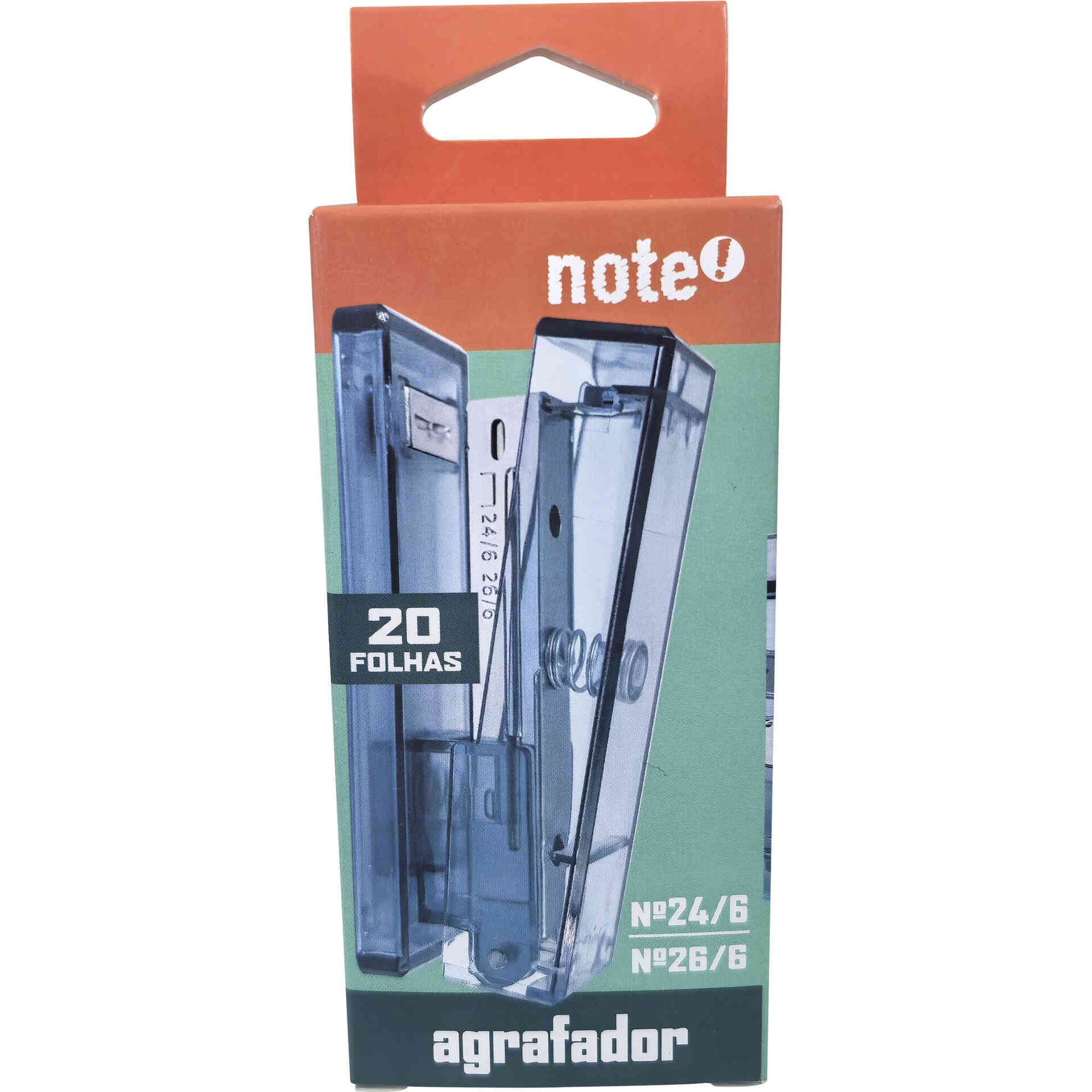 Agrafador Transparente 20 Folhas (v&aacute;rias cores) Note!