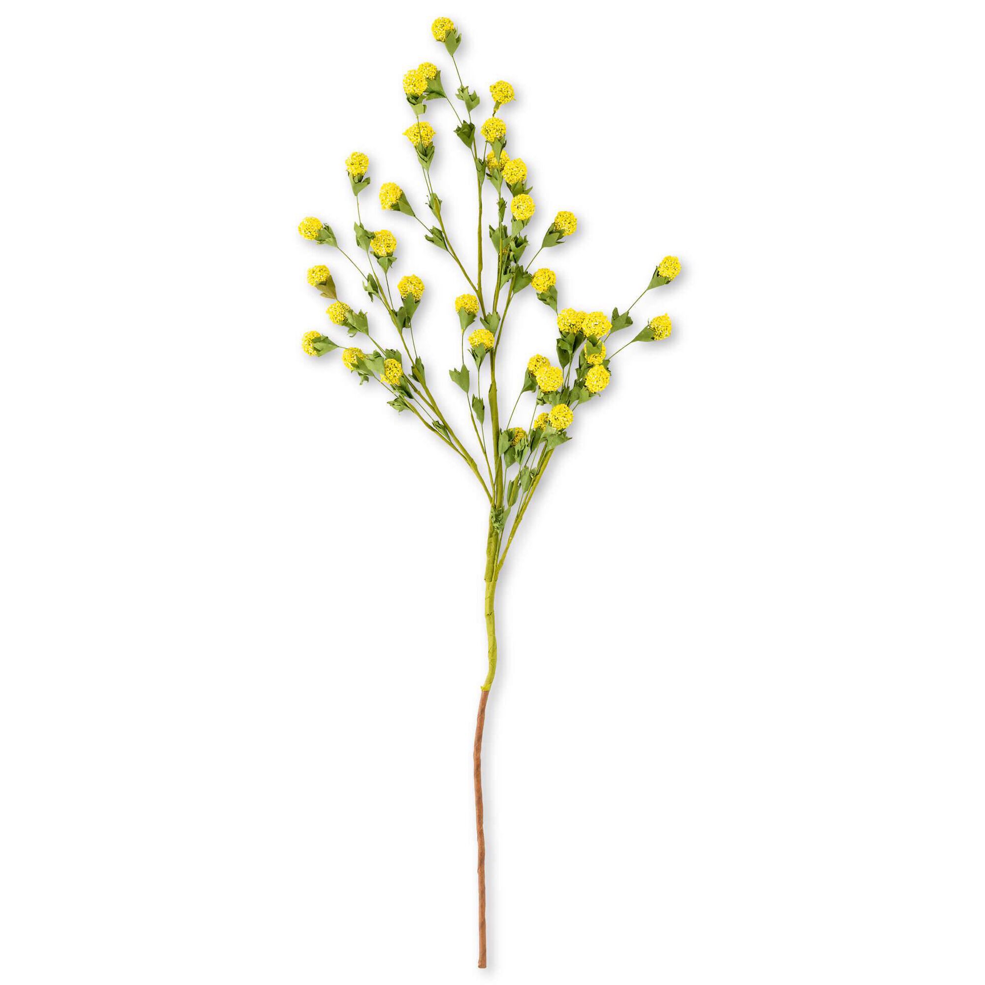 Haste Artificial 79cm Flores Bola Amarelas