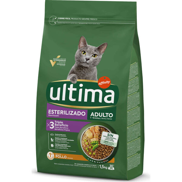 Ração para Gato Adulto Esterilizado Frango Affinity Ultima