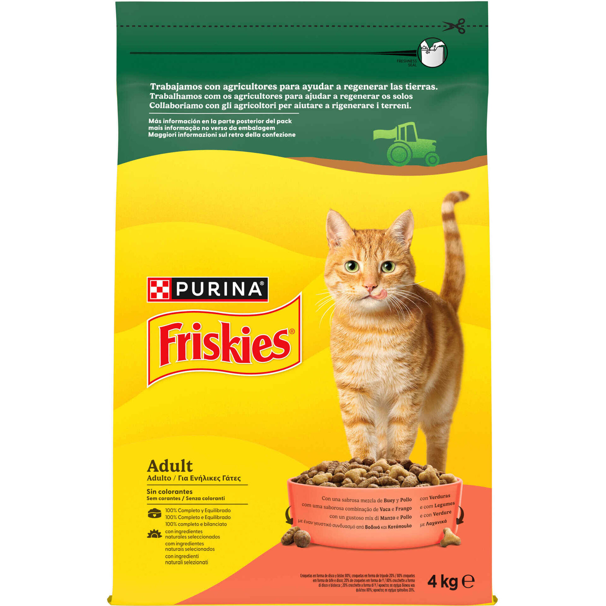 Ra&ccedil;&atilde;o para Gato Adulto Vaca, Frango e Legumes Purina Friskies
