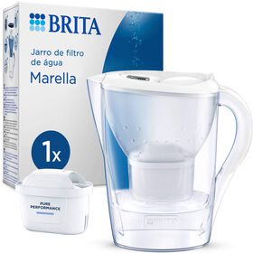 Conjunto Jarro de Filtrar 2,4L Marella Branco e 1 Filtro Maxtra Pro All-In-1 Brita