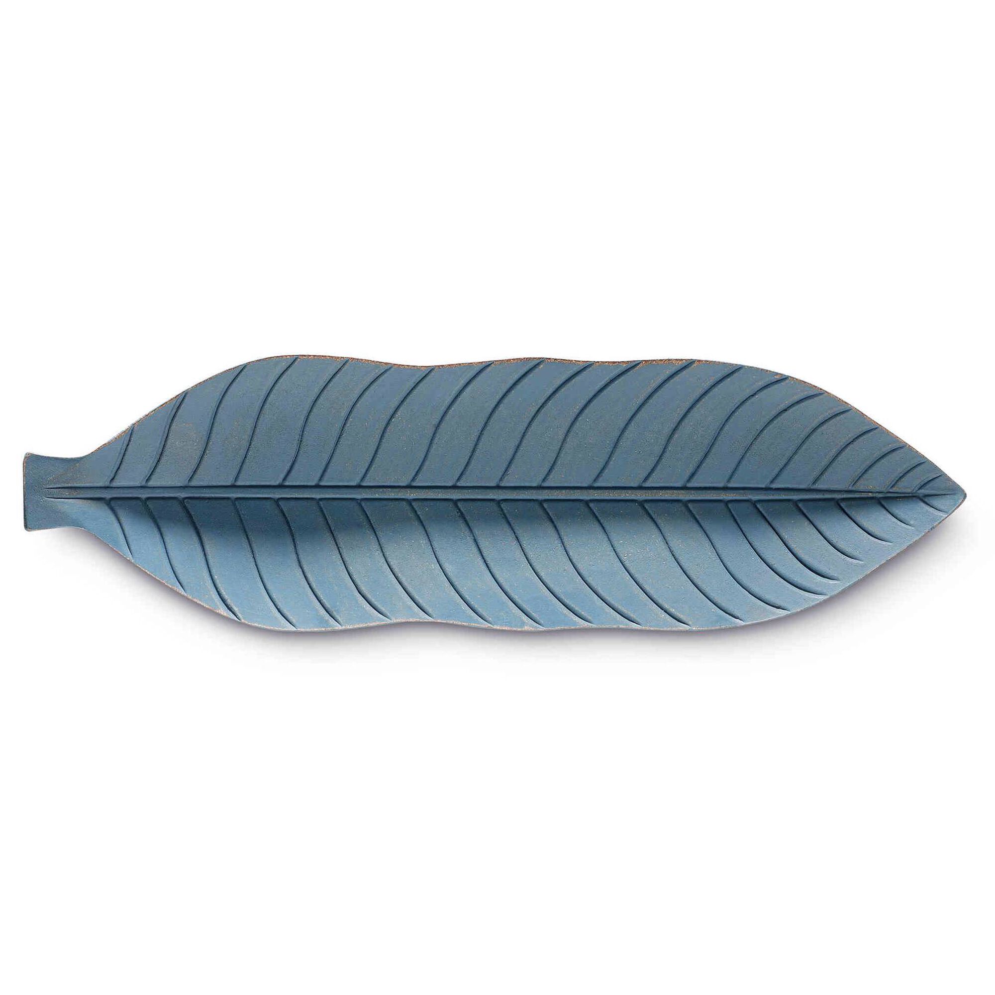 Tabuleiro Decorativo Folha Madeira 55x16cm Malibu Tabuleiro Decorativo Folha Madeira 55x16cm Malibu