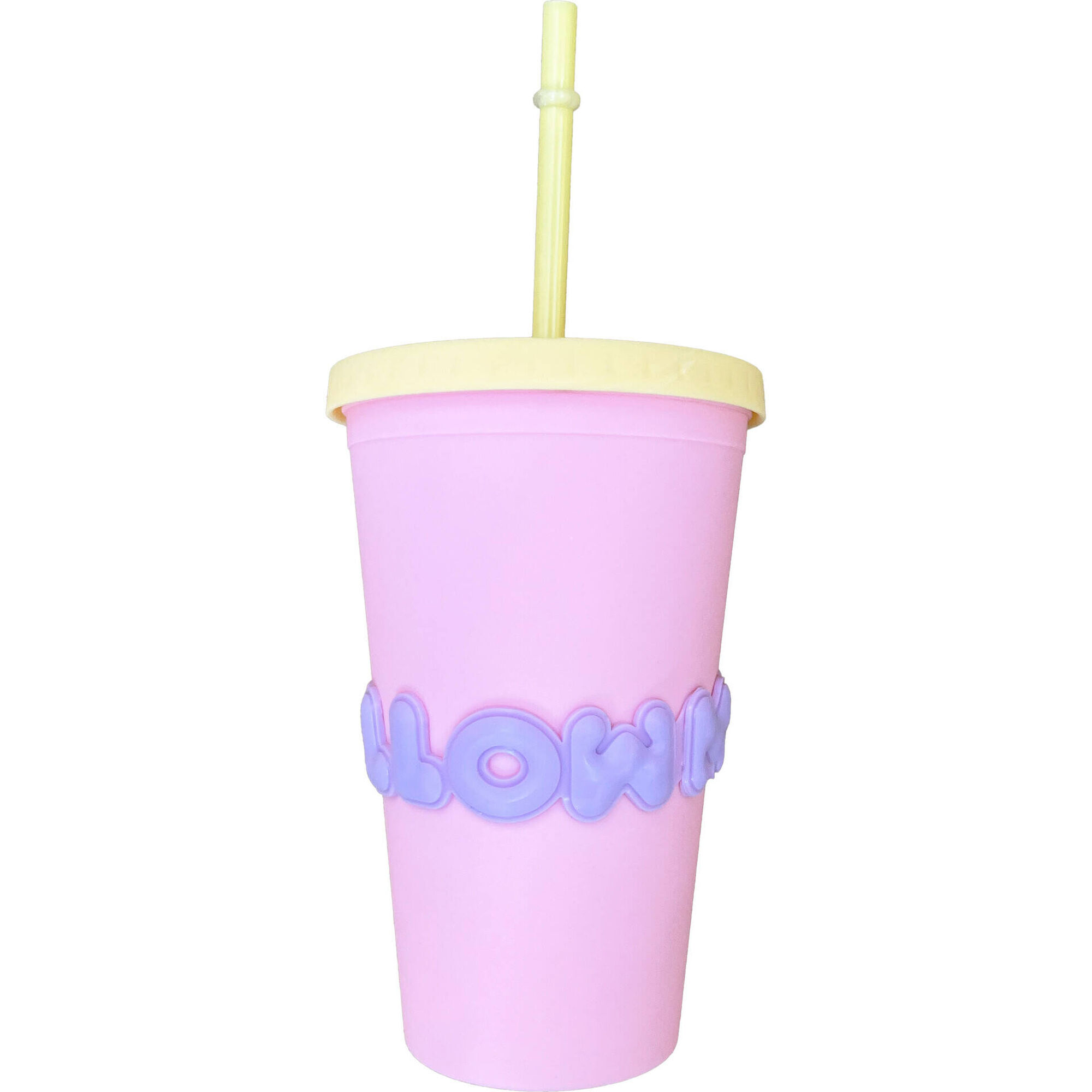 Copo Pl&aacute;stico com Palhinha 450ml (v&aacute;rios modelos)