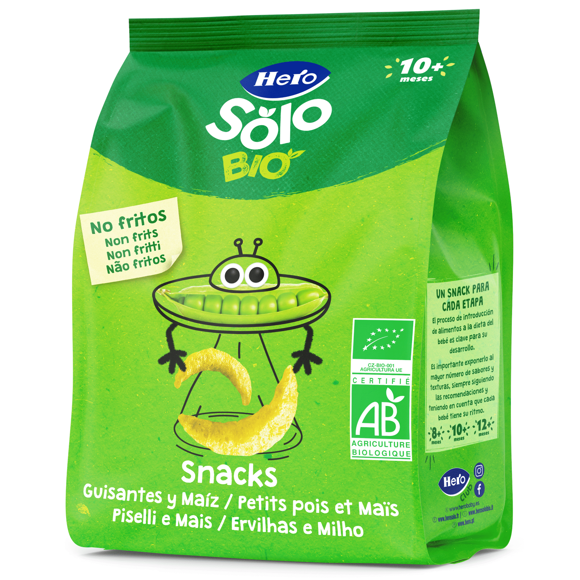 Snack para Bebé Ervilhas e Milho +10M