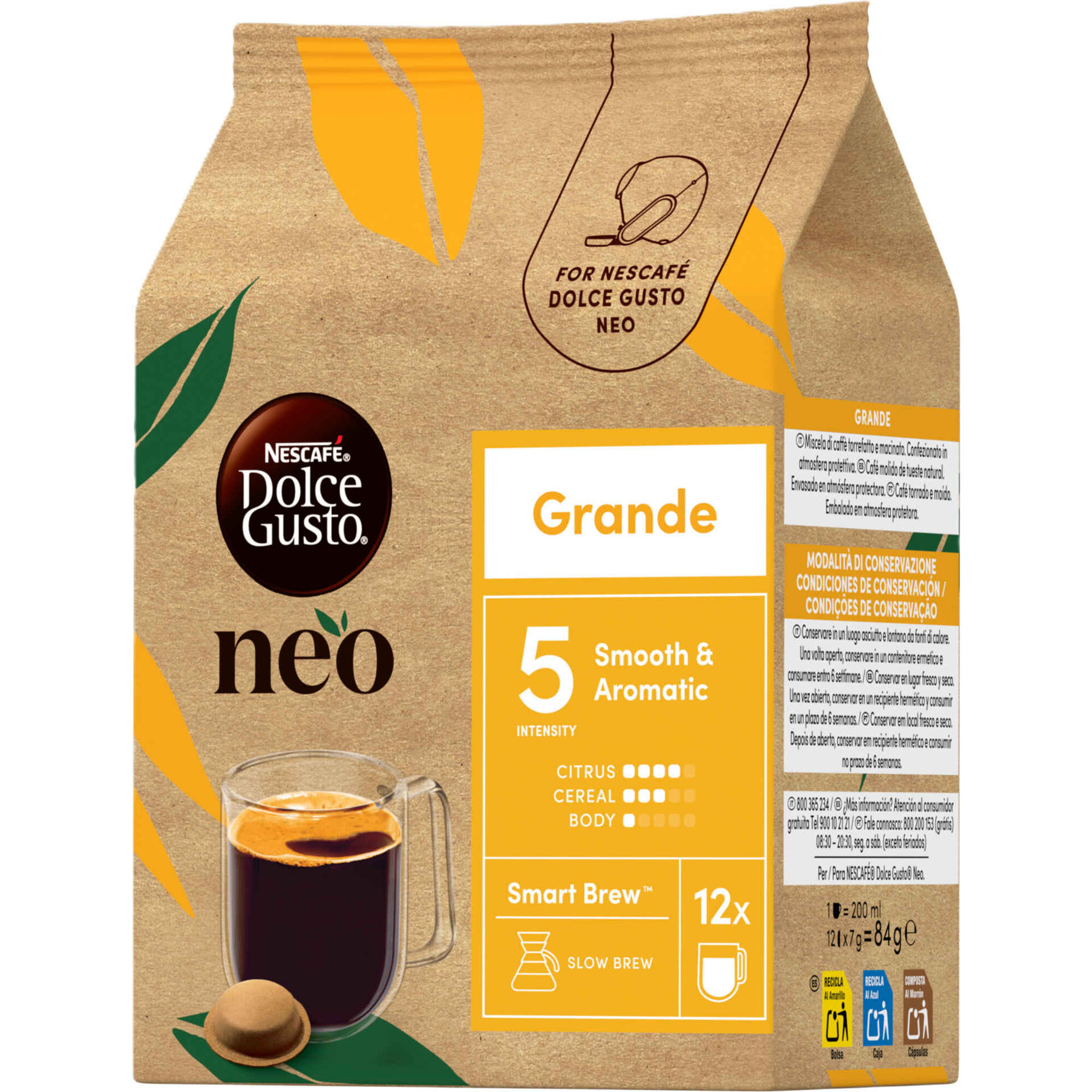 C&aacute;psulas de Caf&eacute; Grande Int 5 Nescaf&eacute; Dolce Gusto Neo