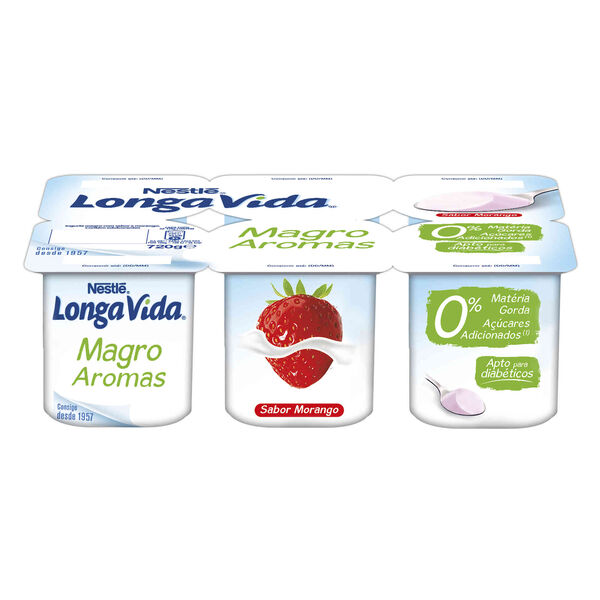 Iogurte Magro Aroma Morango Longa Vida