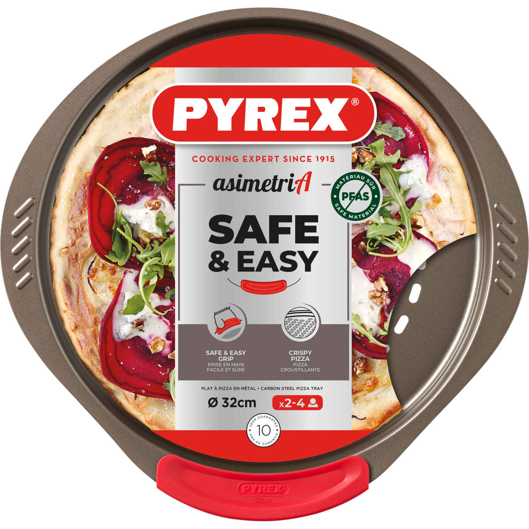 Forma Pizza Metal 32cm Castanha Asimetria Pyrex