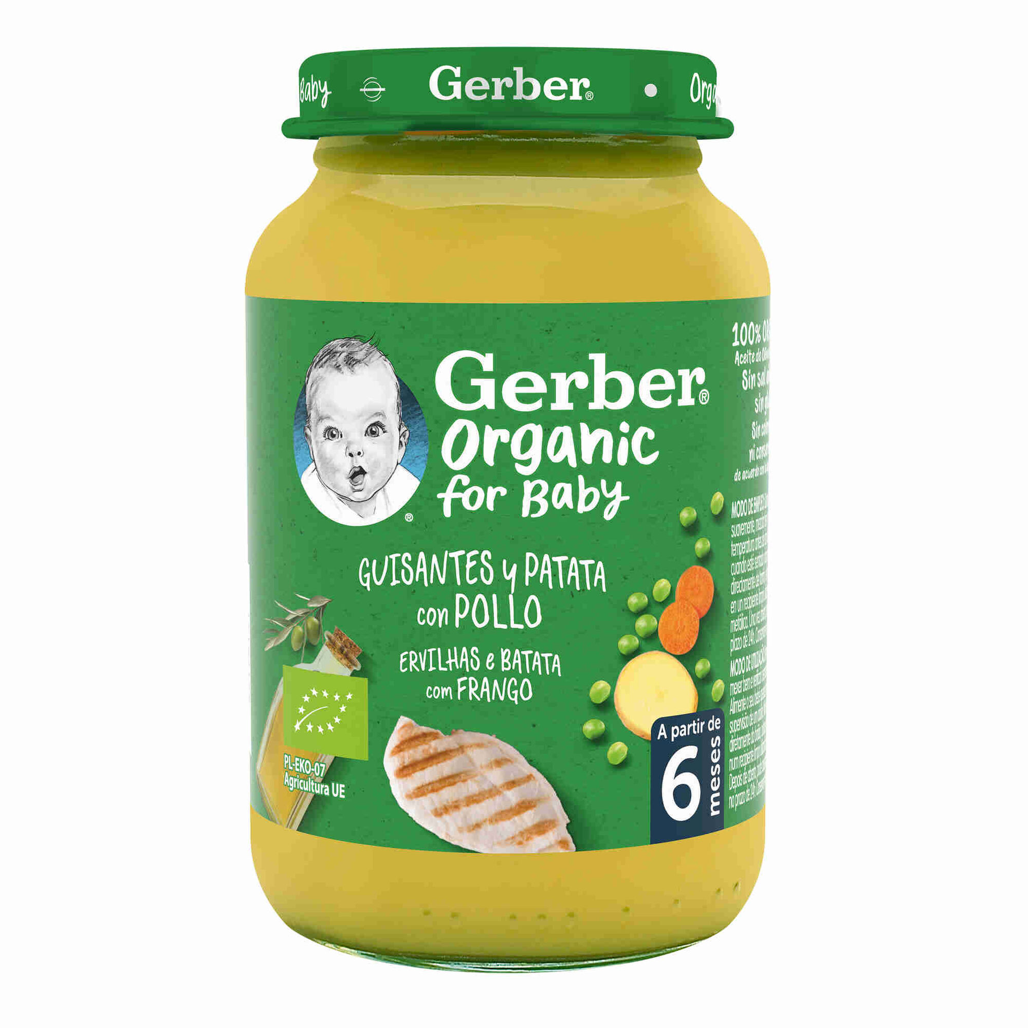Refeição para Bebé Ervilha, Batata e Frango +6M