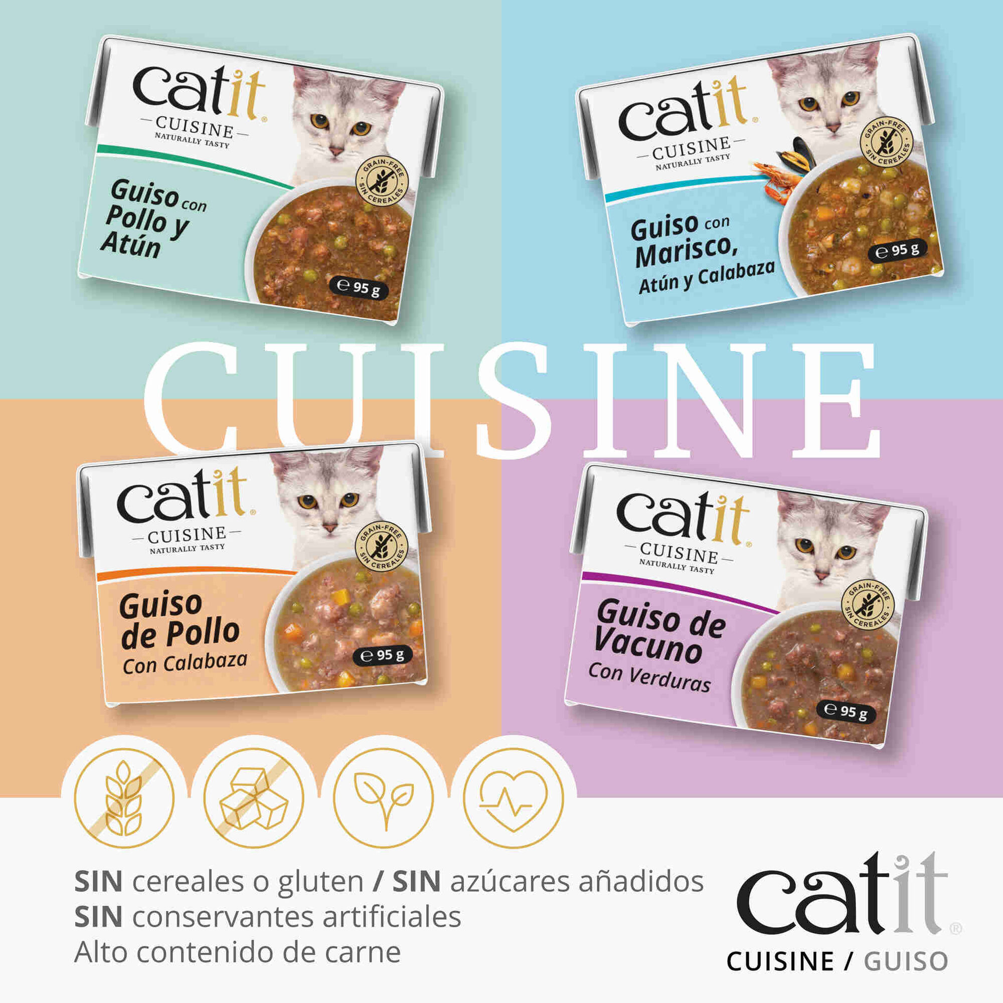 Comida H&uacute;mida para Gato Guisado de Frango e Ab&oacute;bora Catit