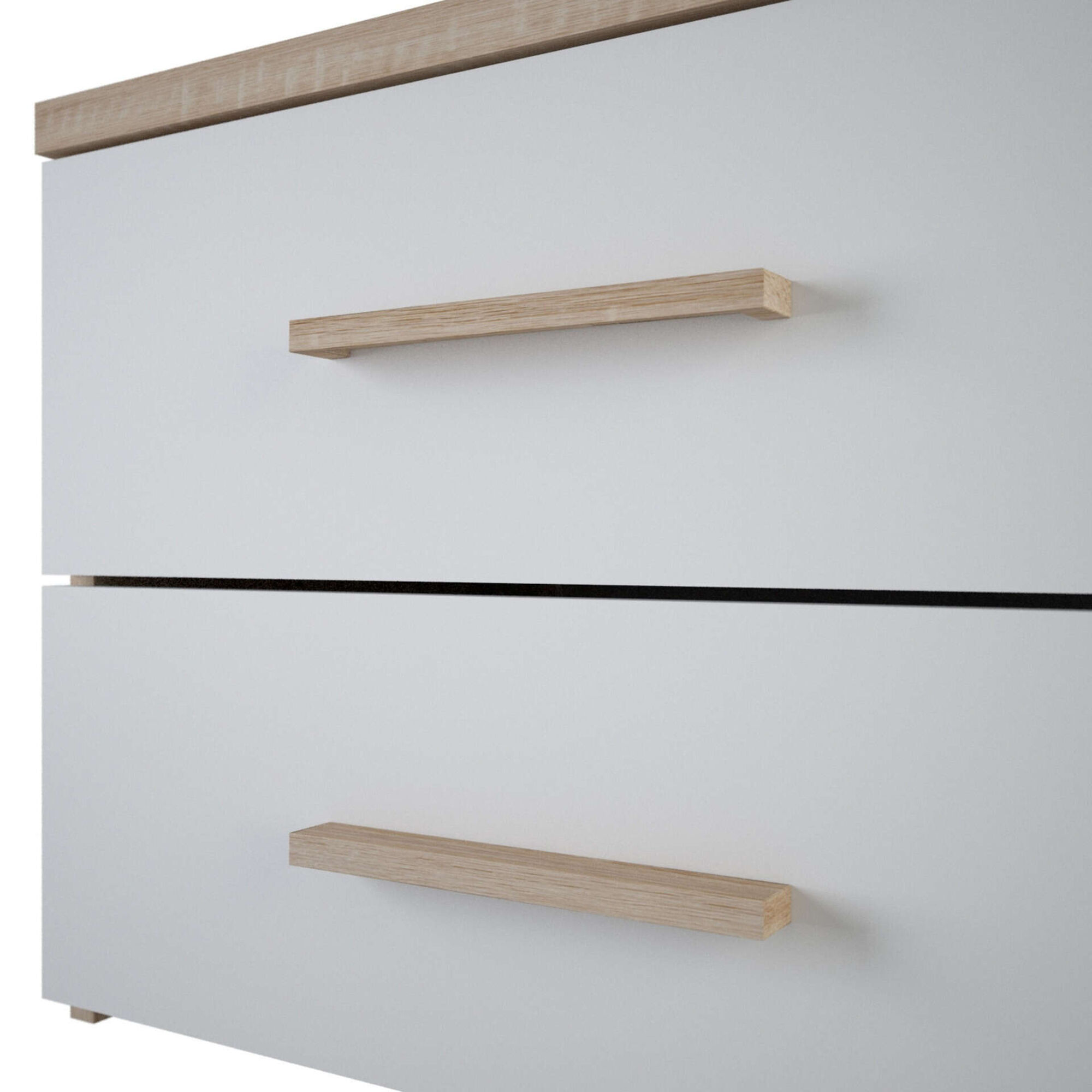 Mesa de cabeceira com 2 gavetas 50x41x40cm Branco Selena Mesa de cabeceira com 2 gavetas 50x41x40cm Branco Selena