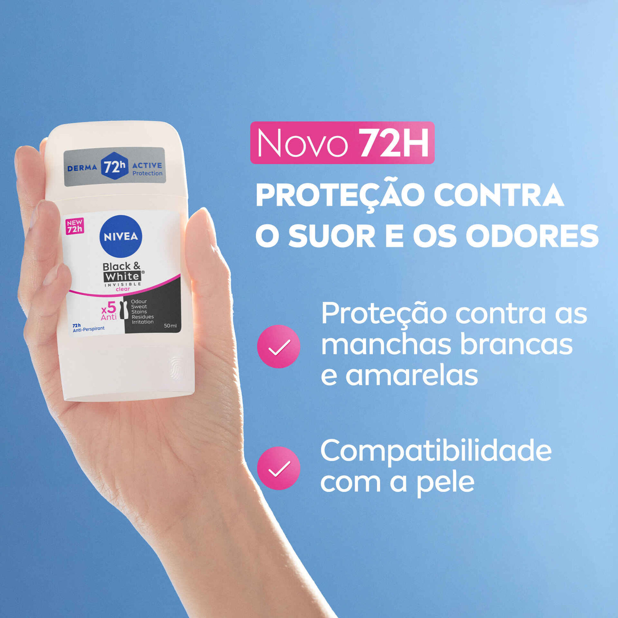 Desodorizante Stick Black & White Original 72H