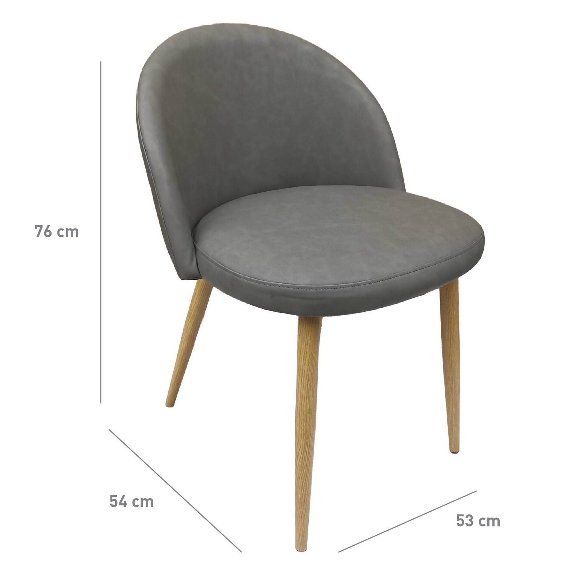 Cadeira Couro Sint&eacute;tico Milan Cinza