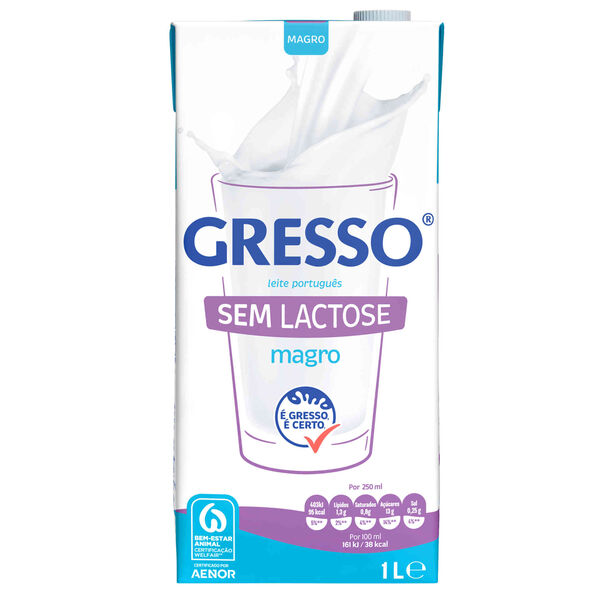 Leite UHT Magro sem Lactose Gresso