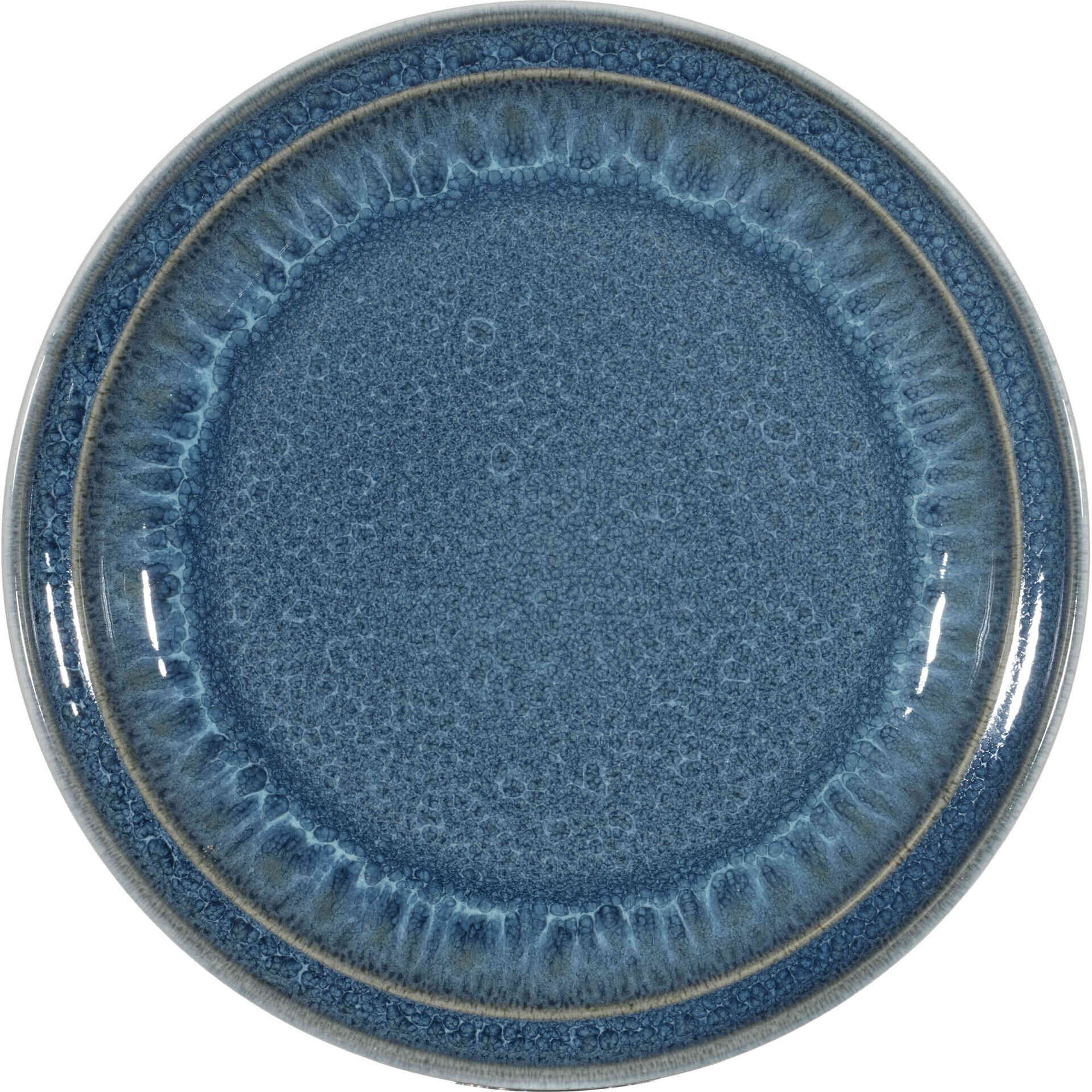 Prato Sobremesa Grés Redondo 20,2cm Reativo Azul Loulé Prato Sobremesa Grés Redondo 20,2cm Reativo Azul Loulé