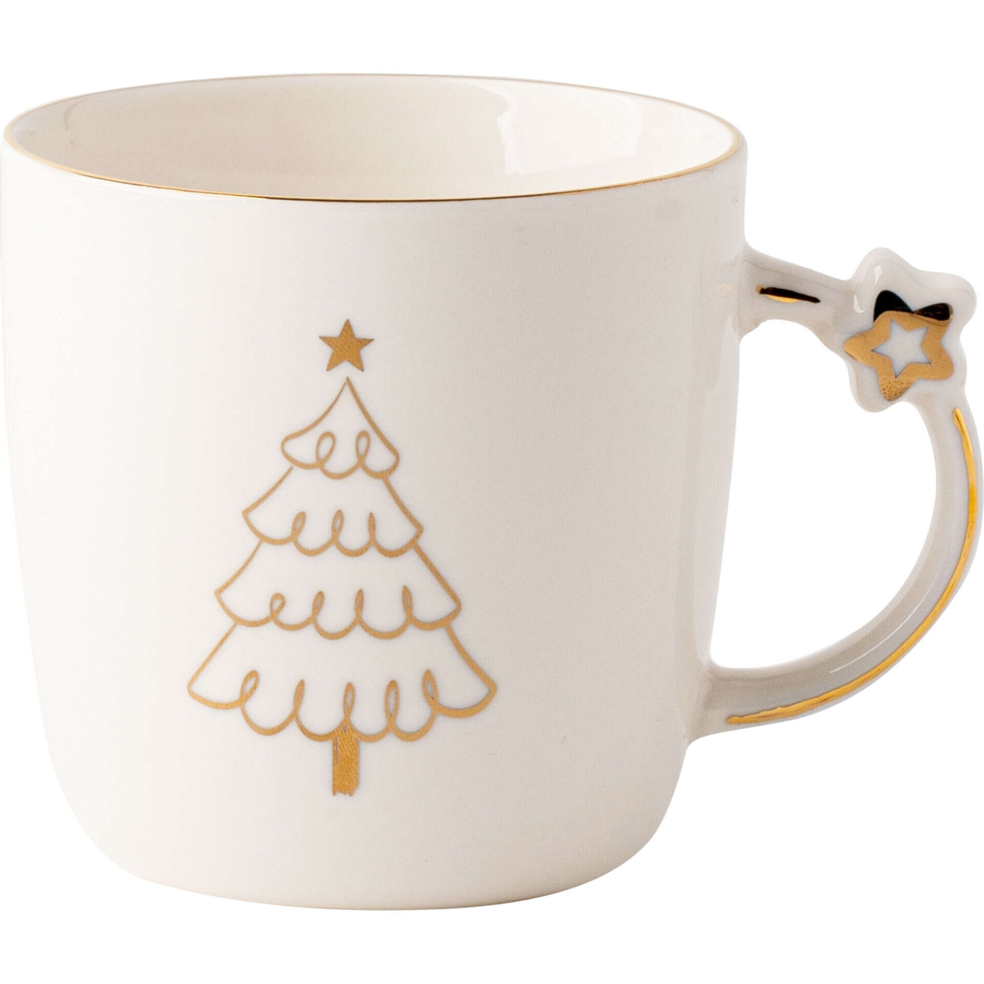 Caneca com Estrela Dourada 360ml Árvore Manual