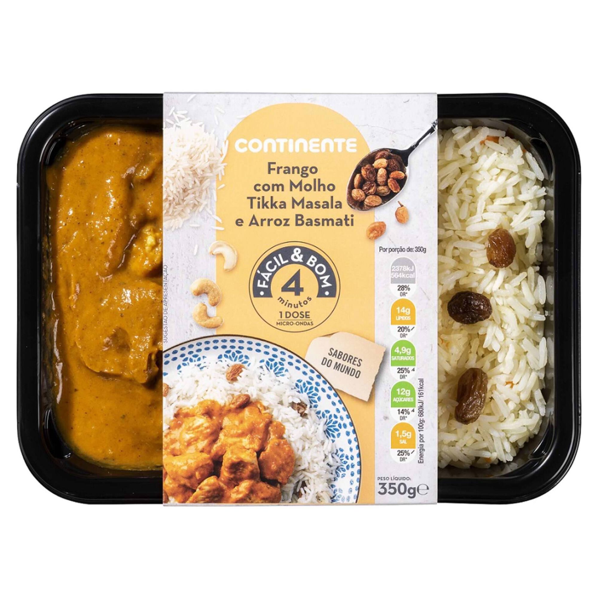 Frango com Molho Tikka Masala e Arroz Basmati emb. 350 gr Continente