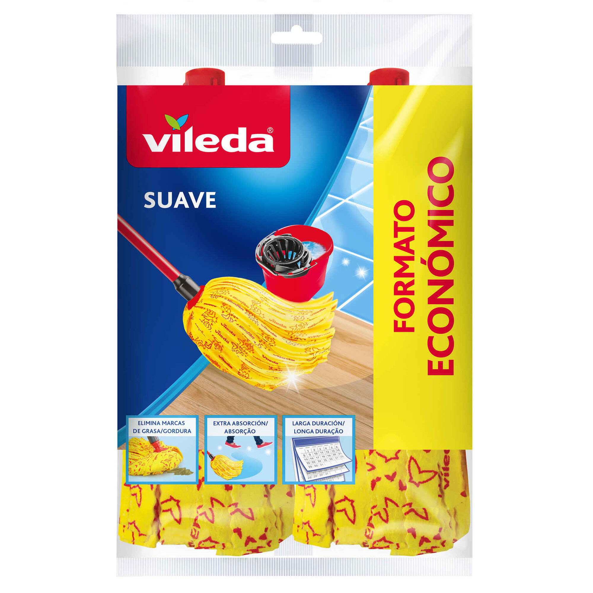 Recargas Esfregona Microfibra Amarela Suave