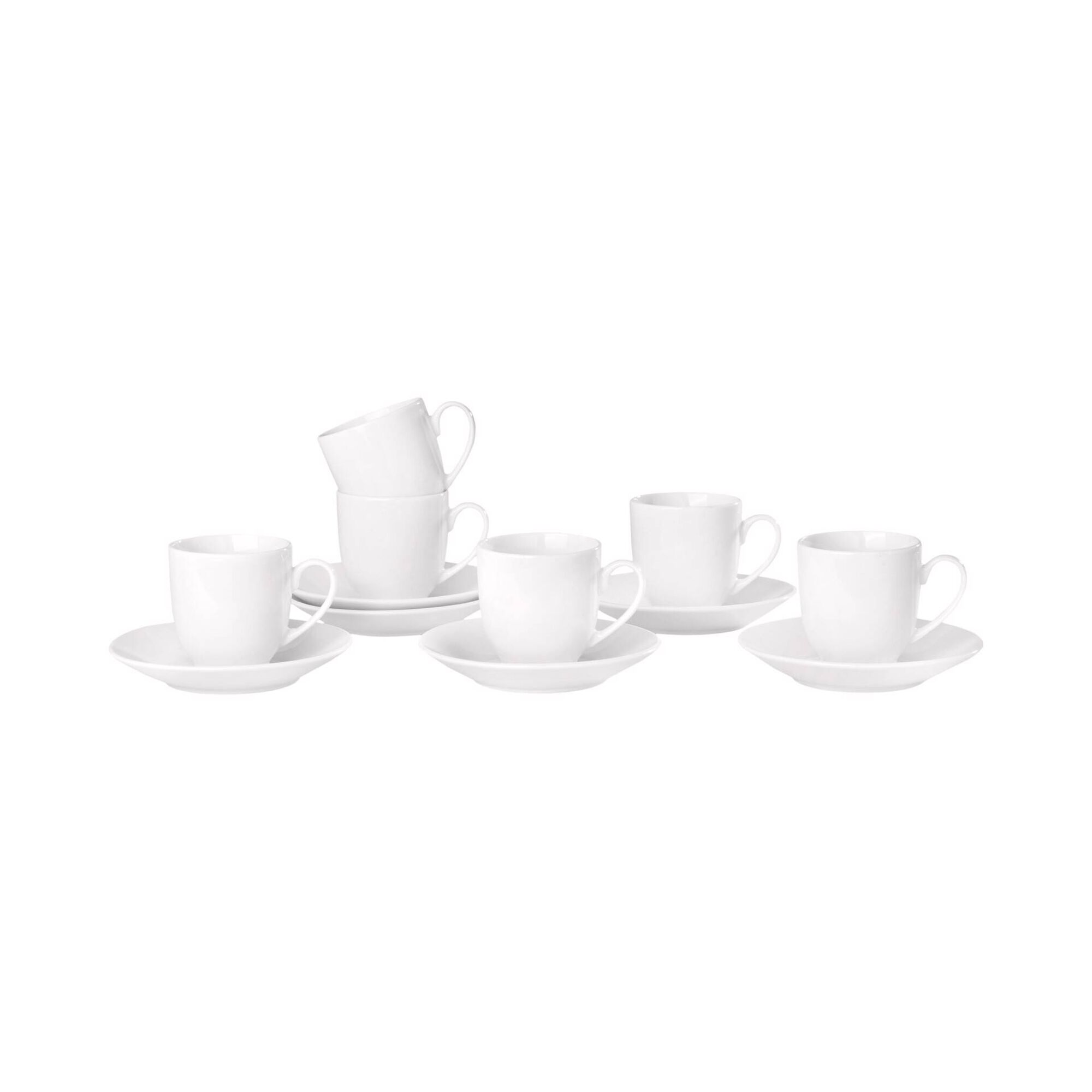 Servi&ccedil;o Caf&eacute; 6 Ch&aacute;venas Brancas Basic Kasa