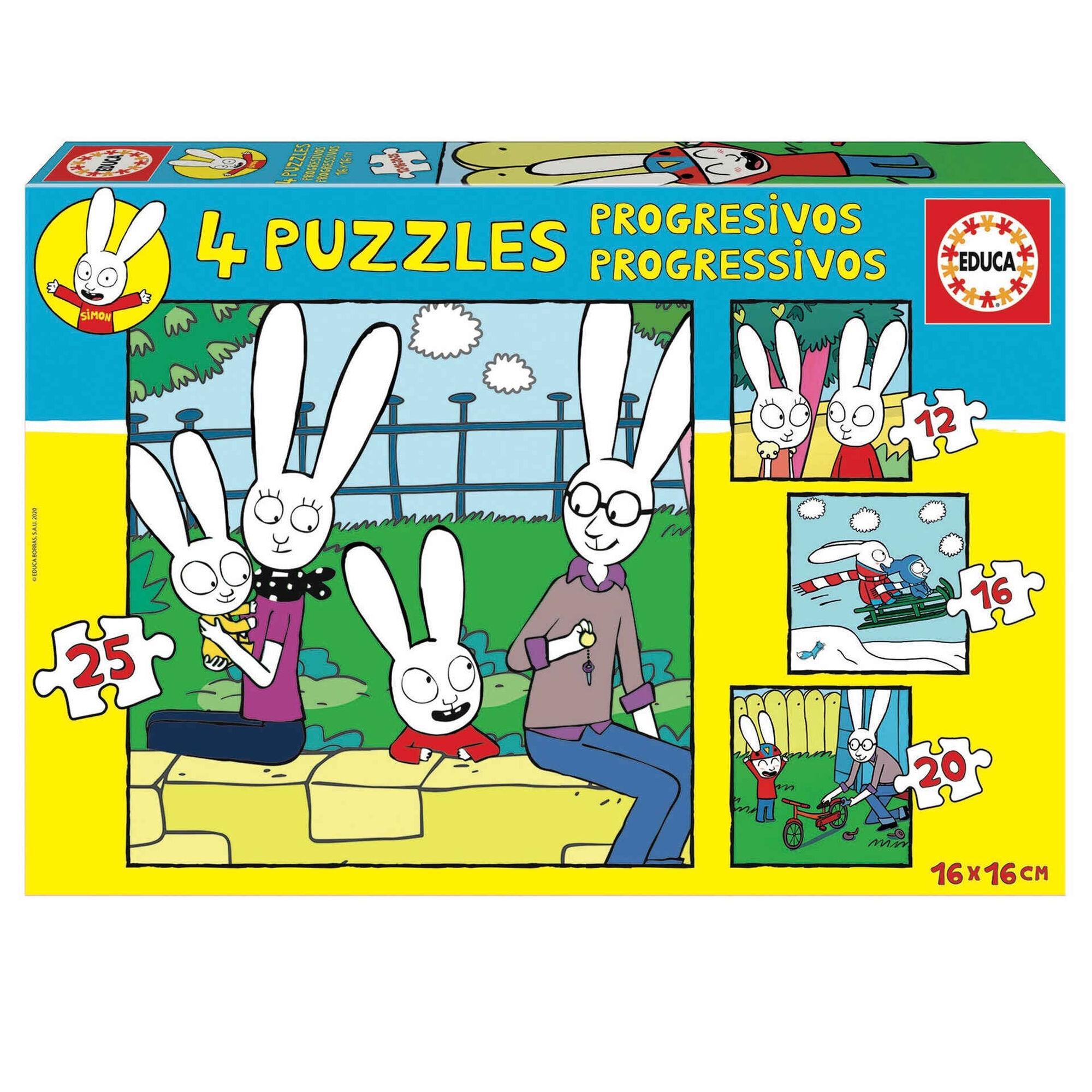 4 Puzzles Progressivos Disney 12 a 25 Pe&ccedil;as (v&aacute;rios modelos)