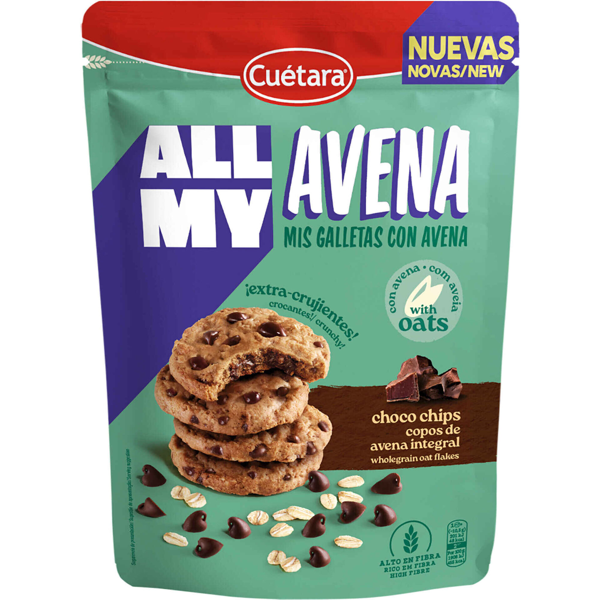 Bolachas All My Avena com Chocolate Cu&eacute;tara