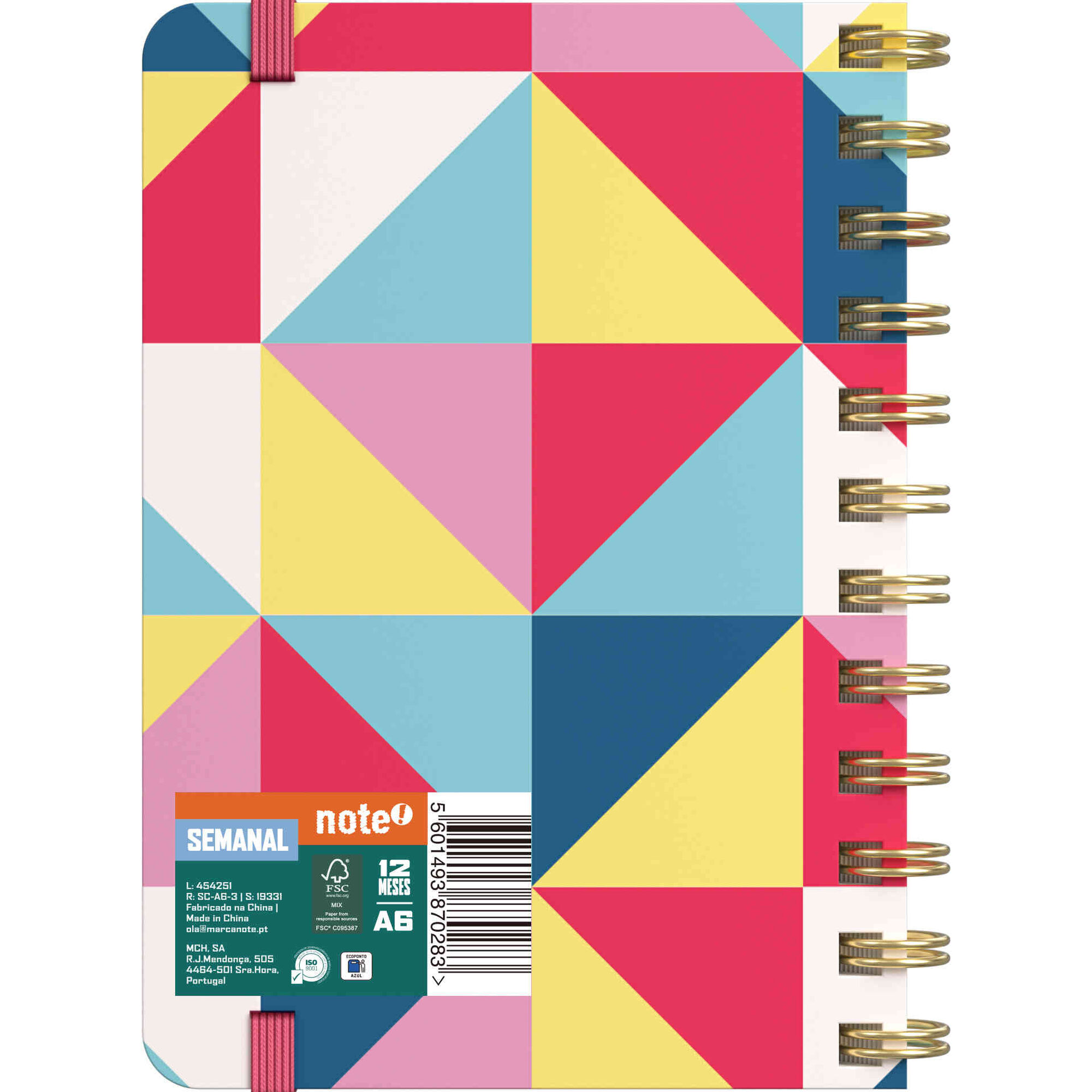 Agenda A6 2027 12 Meses (v&aacute;rias cores) Note!