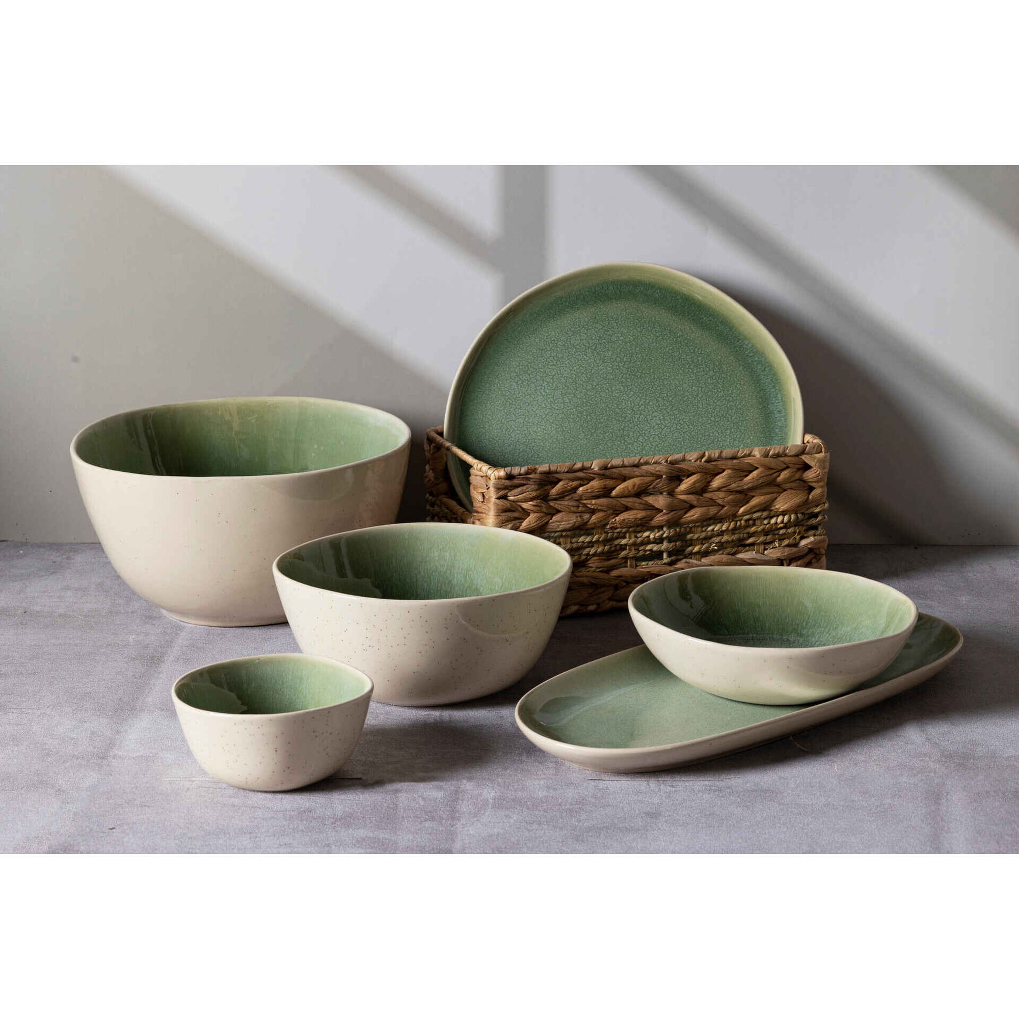 Travessa Oval 35,6x15,6x2,5cm Reativa Verde