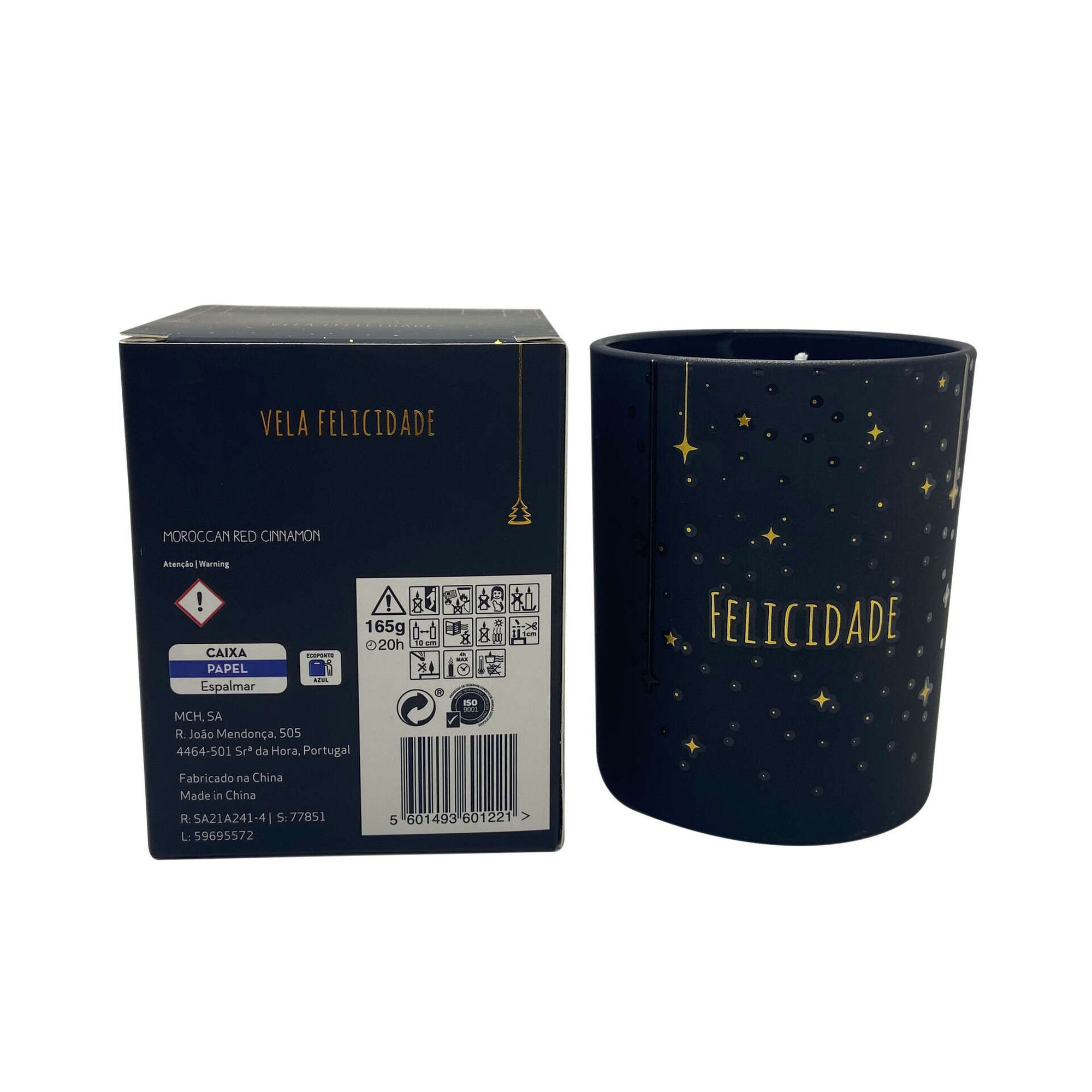 Vela em Copo 165g Preta Felicidade