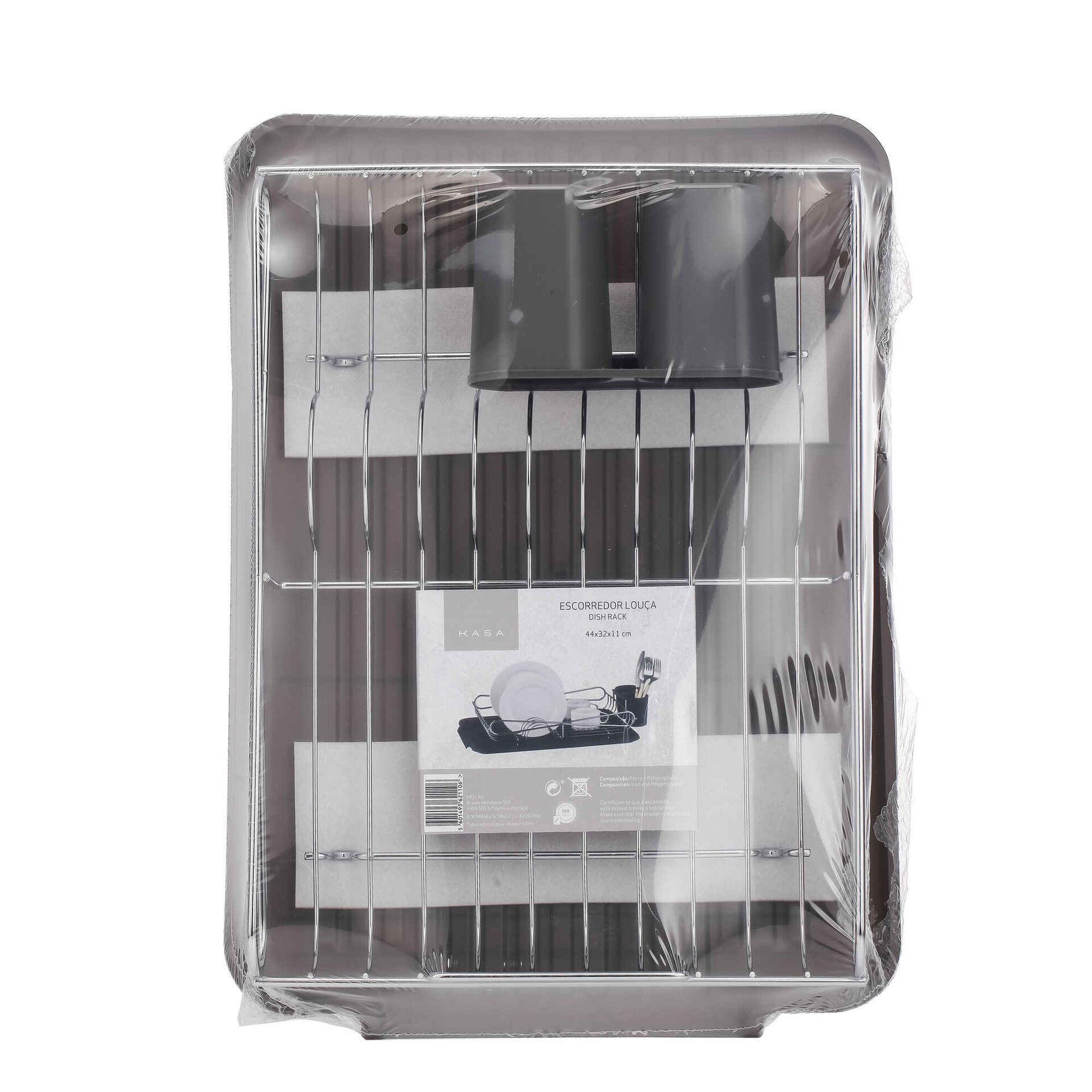 Escorredor Louça Plástico Cinza