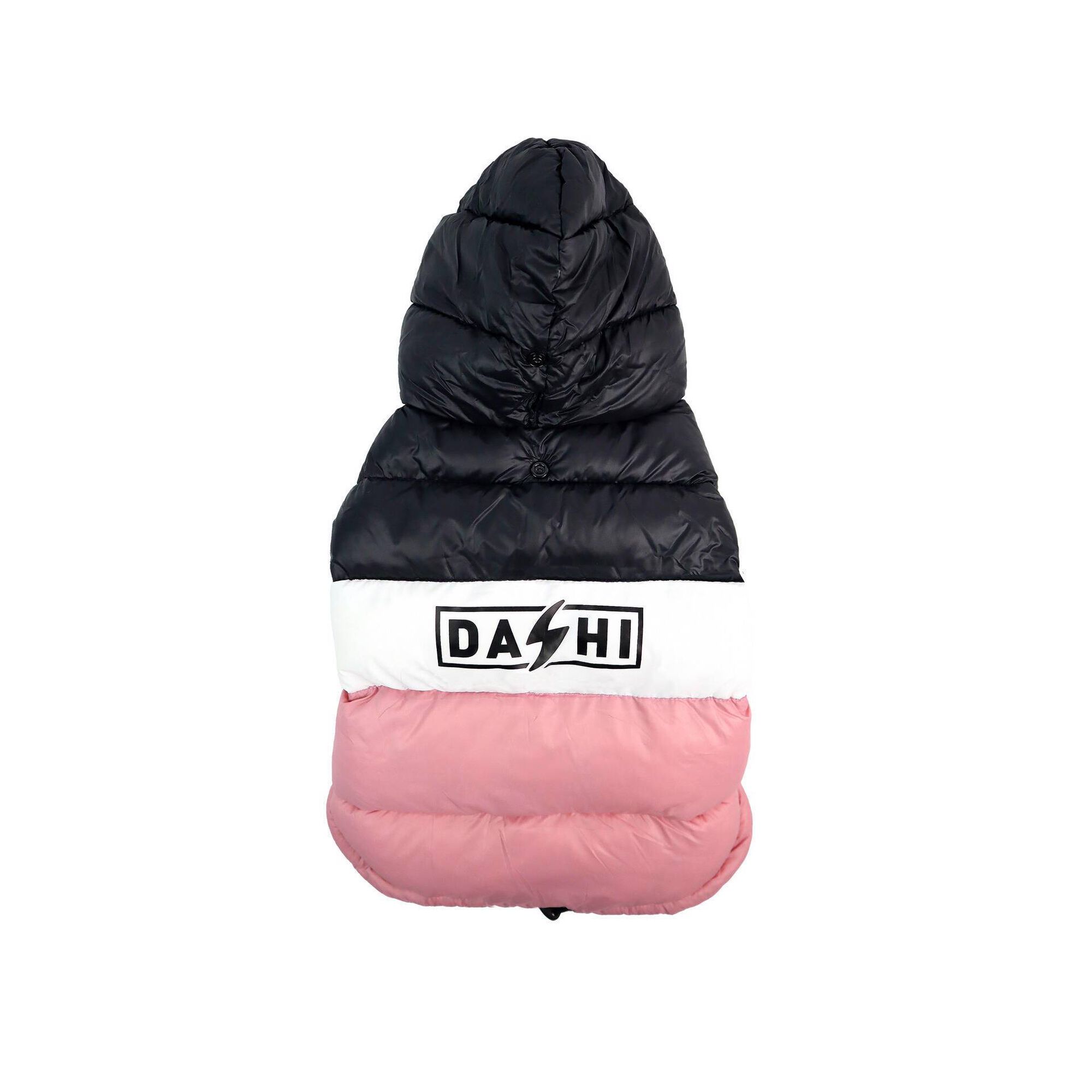 Anorak para C&atilde;o Stripes Rosa e Preto S Dashi