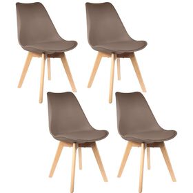 Conjunto de 4 Cadeiras Castanho Scandinave