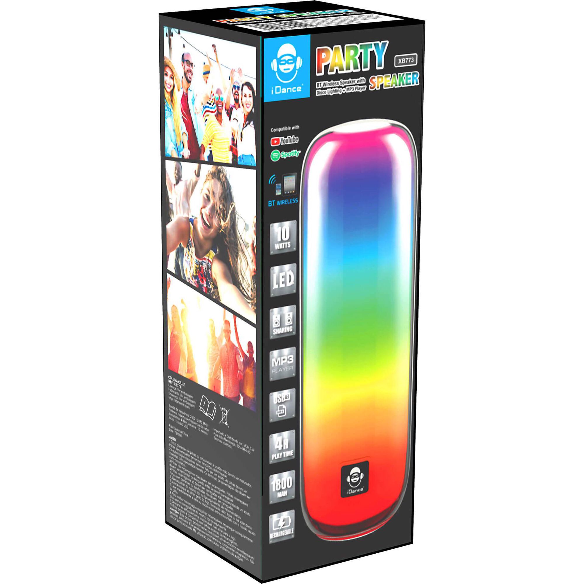 iDance - Coluna Bluetooth com Luzes Disco e MP3