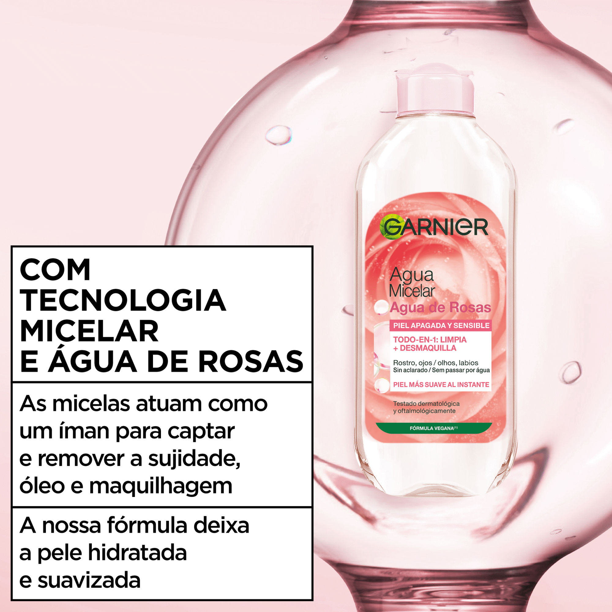 &Aacute;gua Micelar Rosas Garnier Skin Active