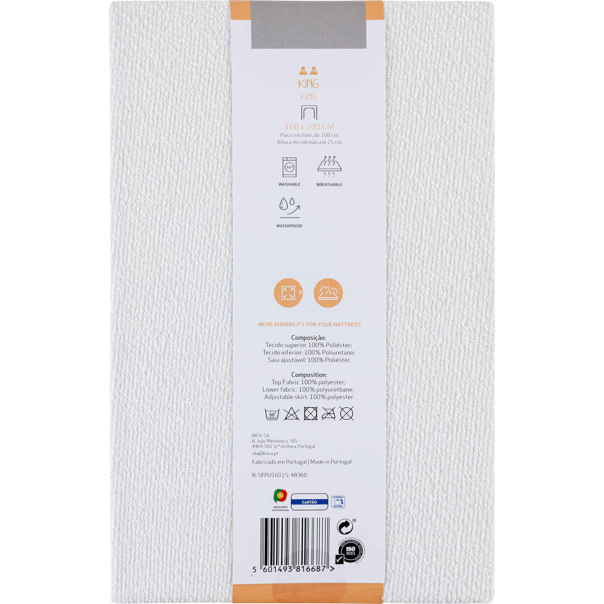 Protetor de Colch&atilde;o Imperme&aacute;vel e Respir&aacute;vel Kasa