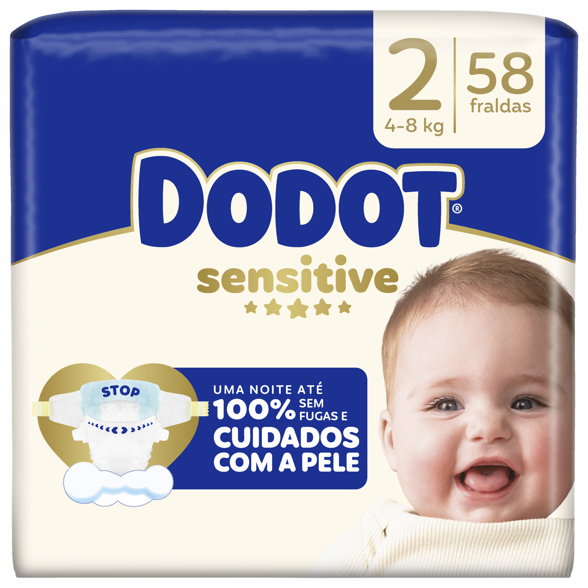 Fraldas Sensitive 4-8kg T2 Dodot