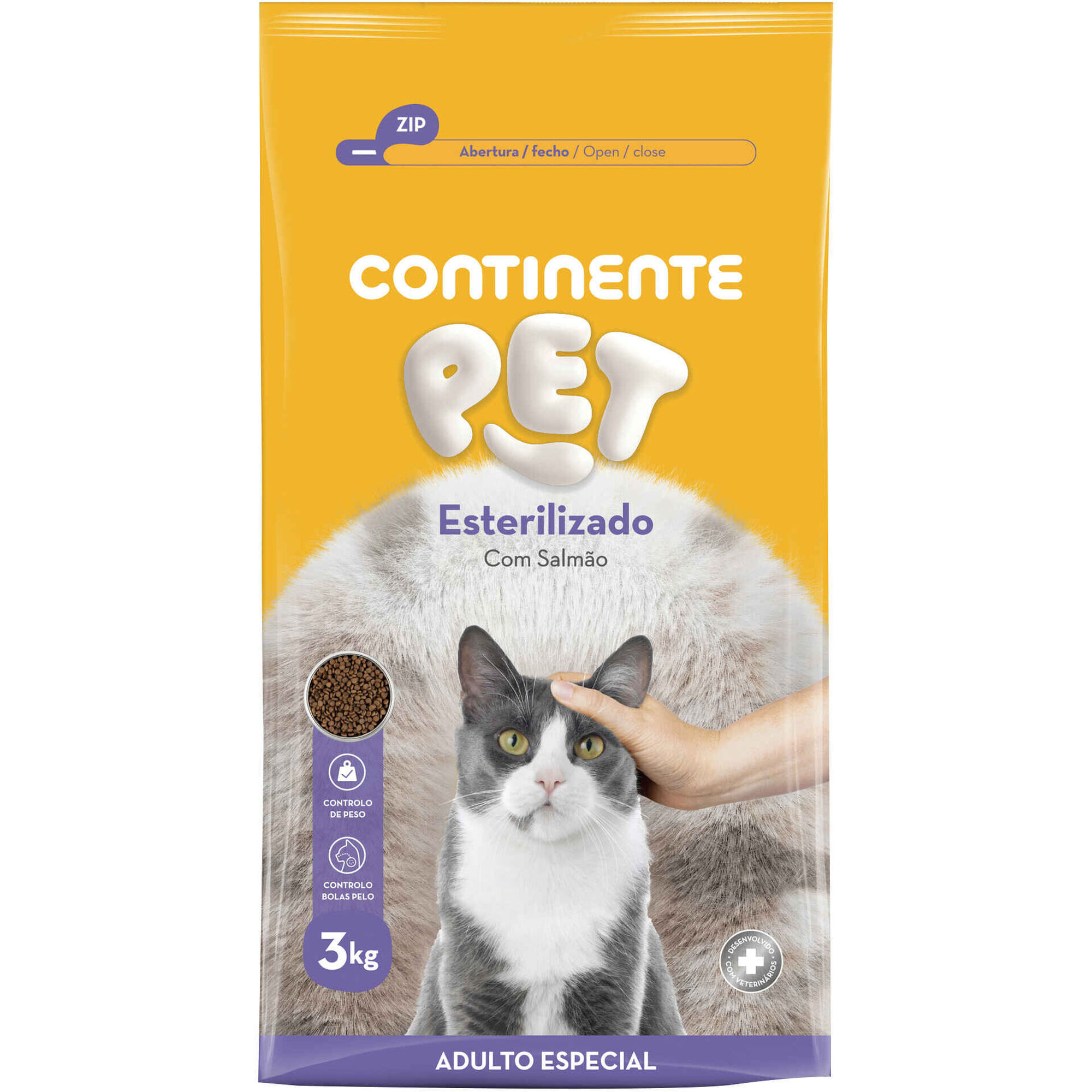 Ra&ccedil;&atilde;o para Gato Adulto Esterilizado Salm&atilde;o Continente Pet