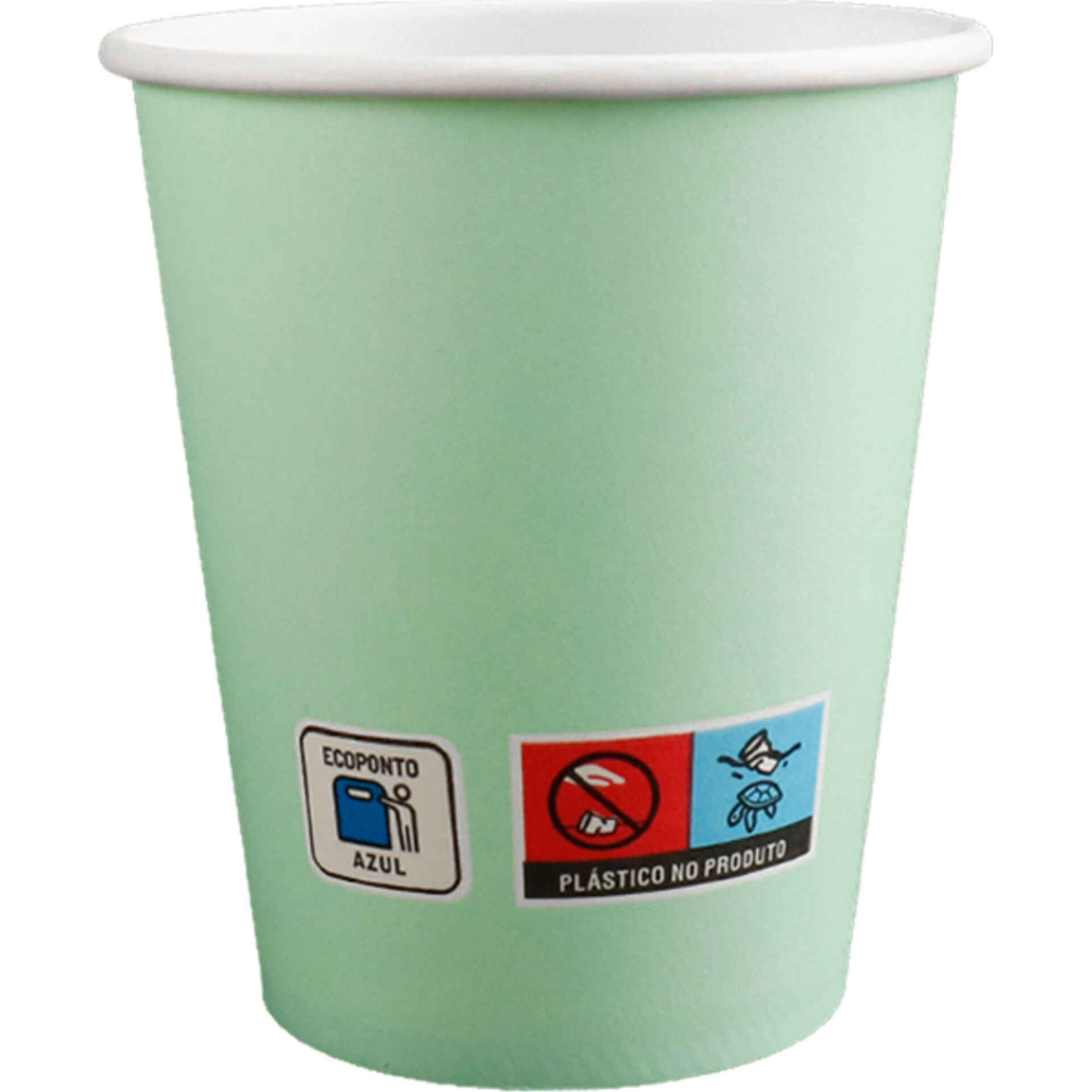 Conjunto 10 Copos &Aacute;gua 240ml Papel Soft Menta